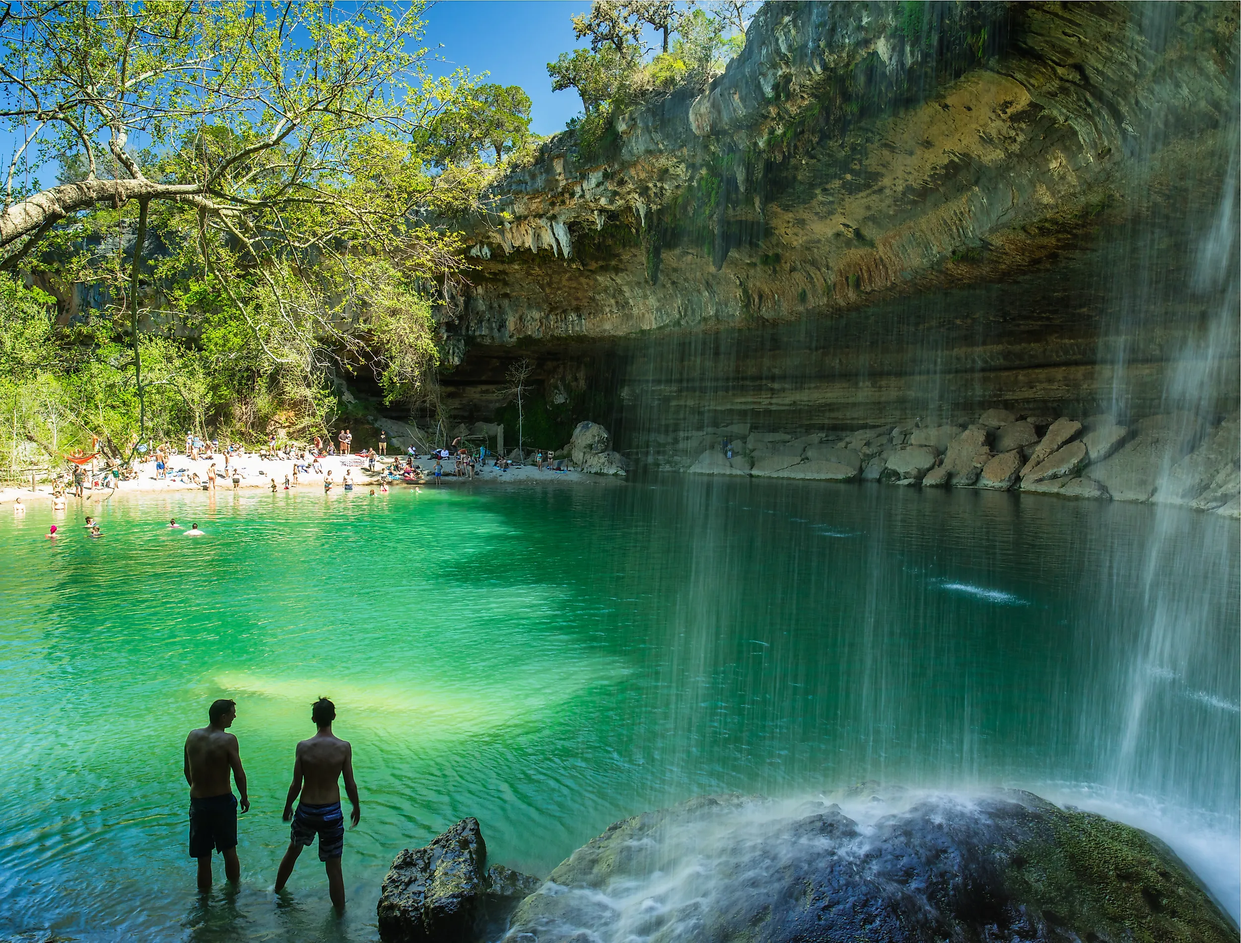 The natural Hamilton Pool is a popular tourist destination in rural Travis County.