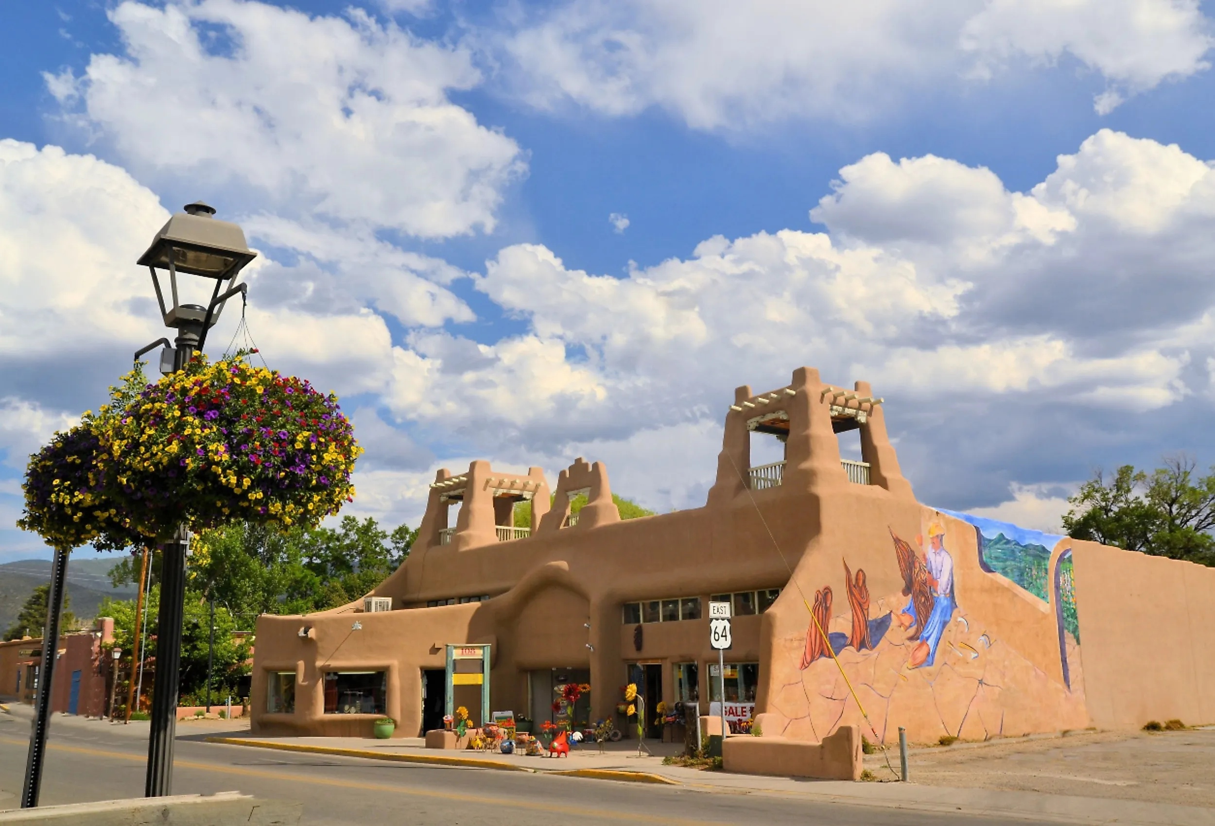 Adobe buildings in Taos, New Mexico.