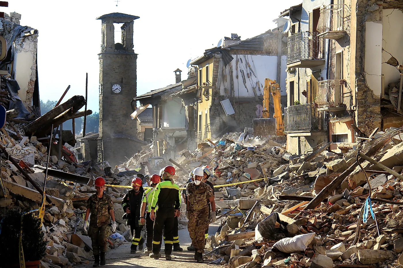 Houses destroyed by the earthquake of August 24, 2016, in Amatrice, Italy. Image credit:  Jose Carlos Alexandre/Shutterstock.com