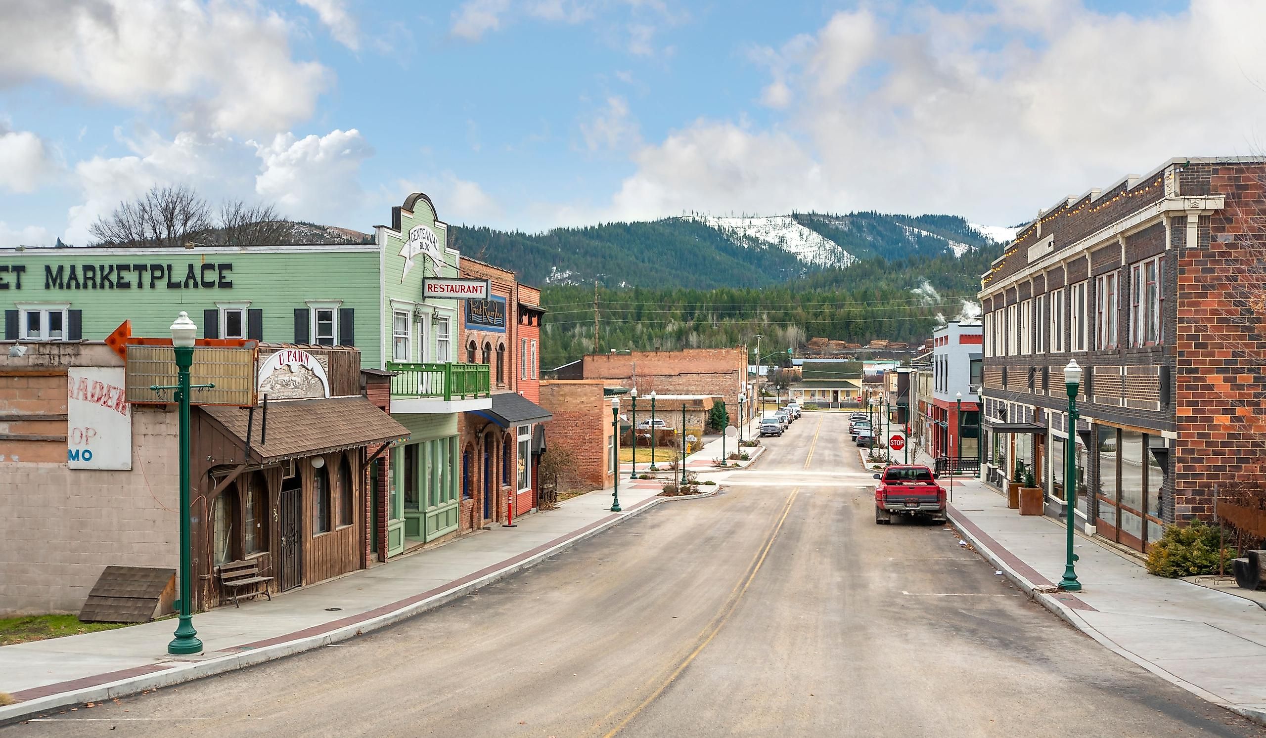 The main street of historic Priest River, Idaho. Editorial credit: Kirk Fisher / Shutterstock.com