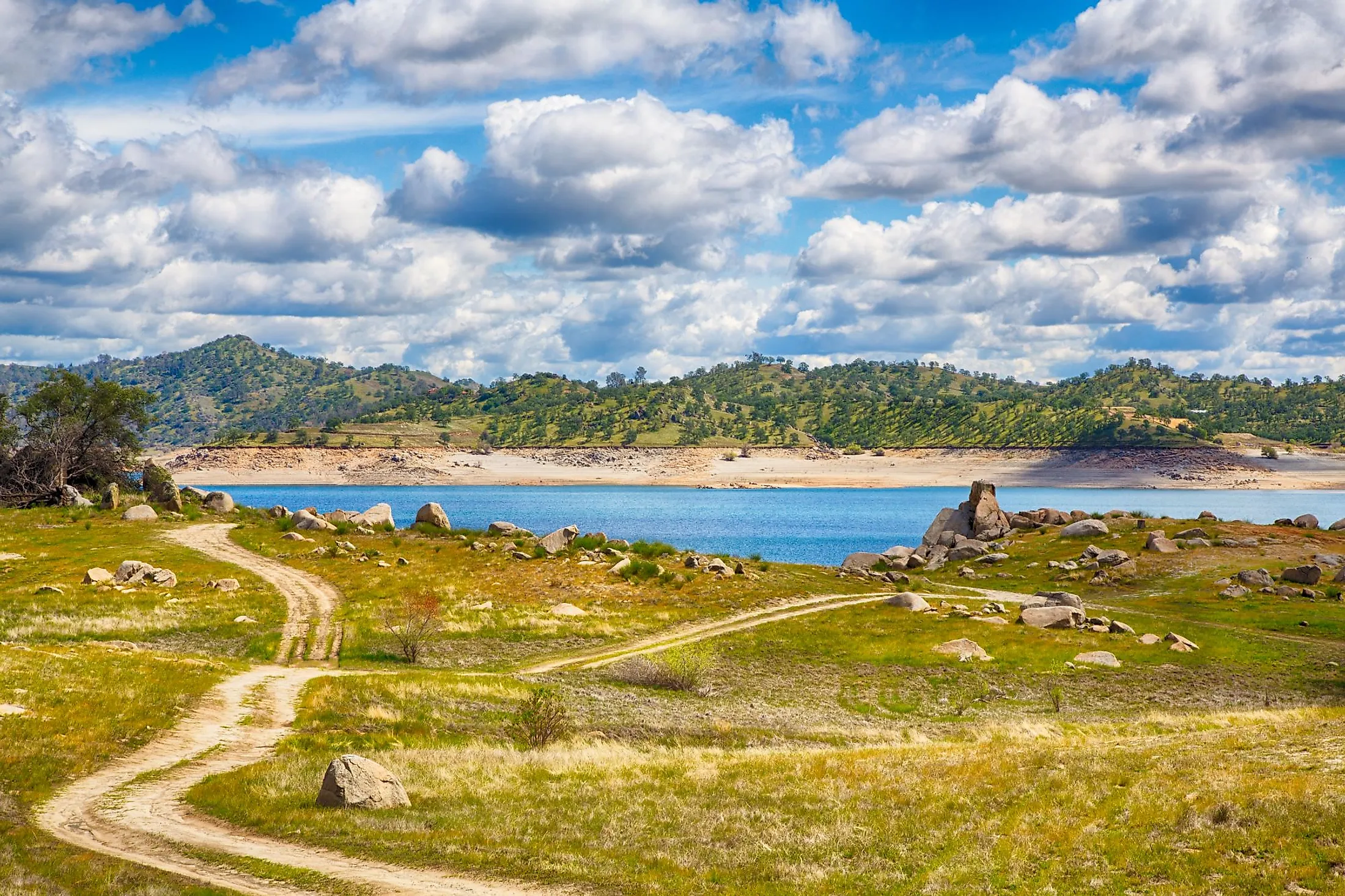 Millerton Lake State Recreation Area in Madera County, California on a beautiful spring day. 