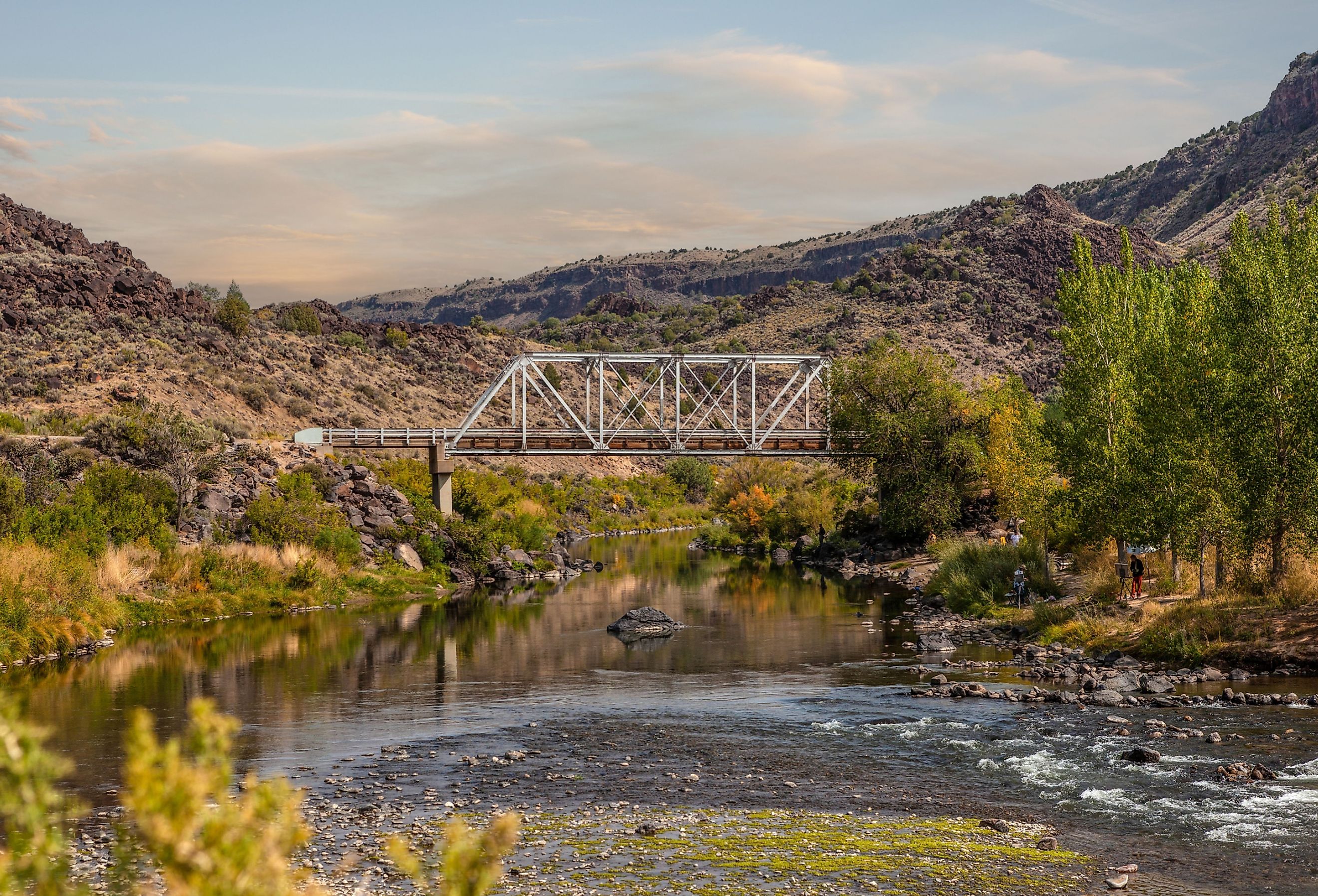 The area surrounding the Taos Junction Bridge in Pilar, Taos County, New Mexico.