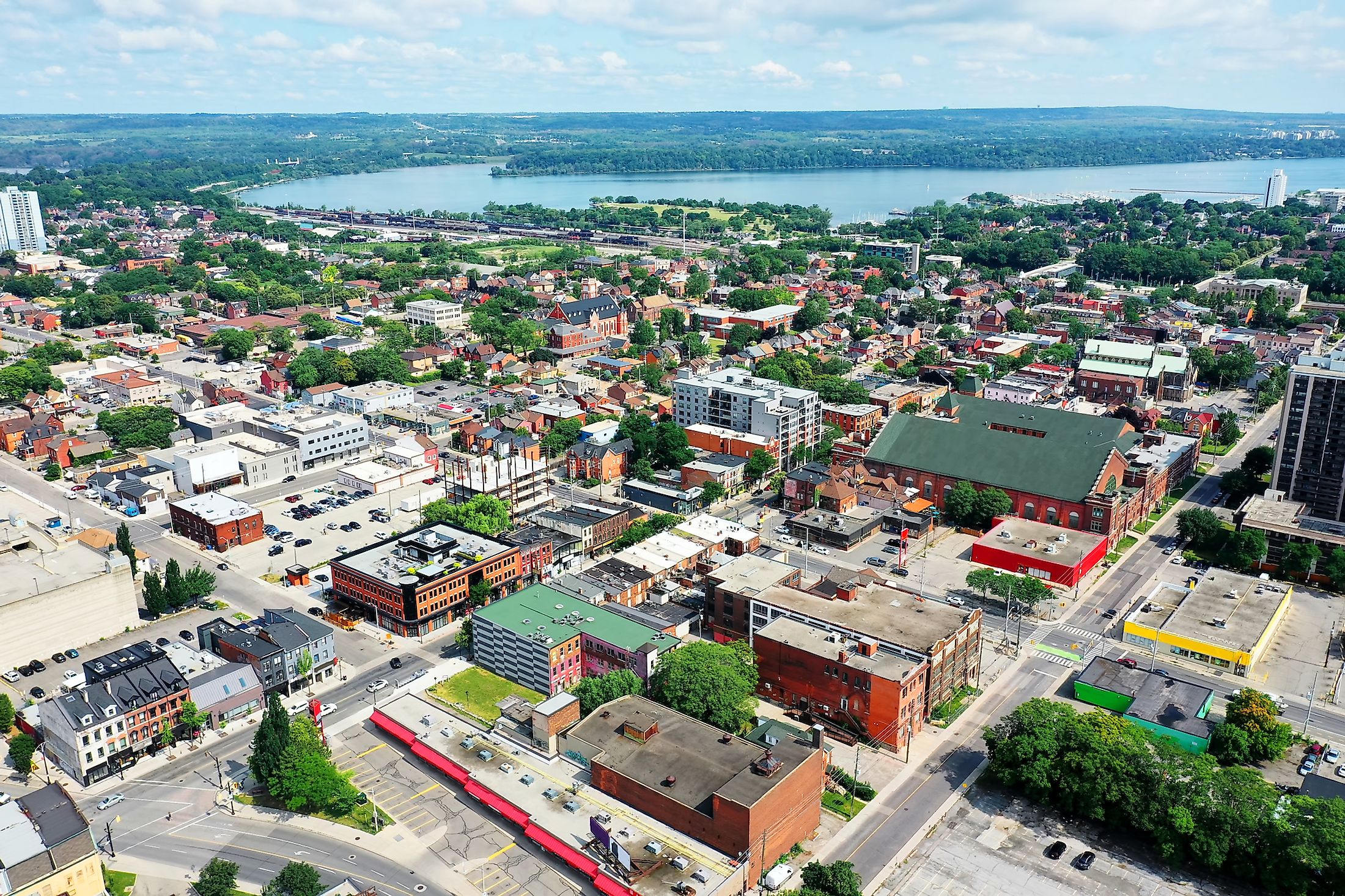 An aerial view of Hamilton, Ontario,