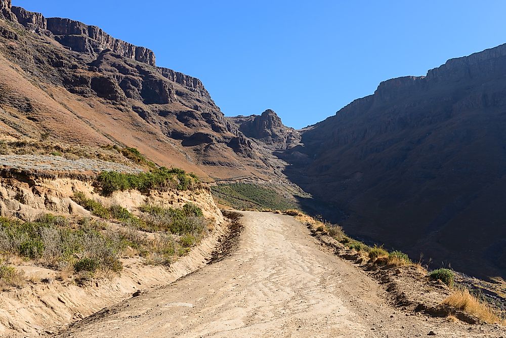The mountain roads of landlocked Lesotho.