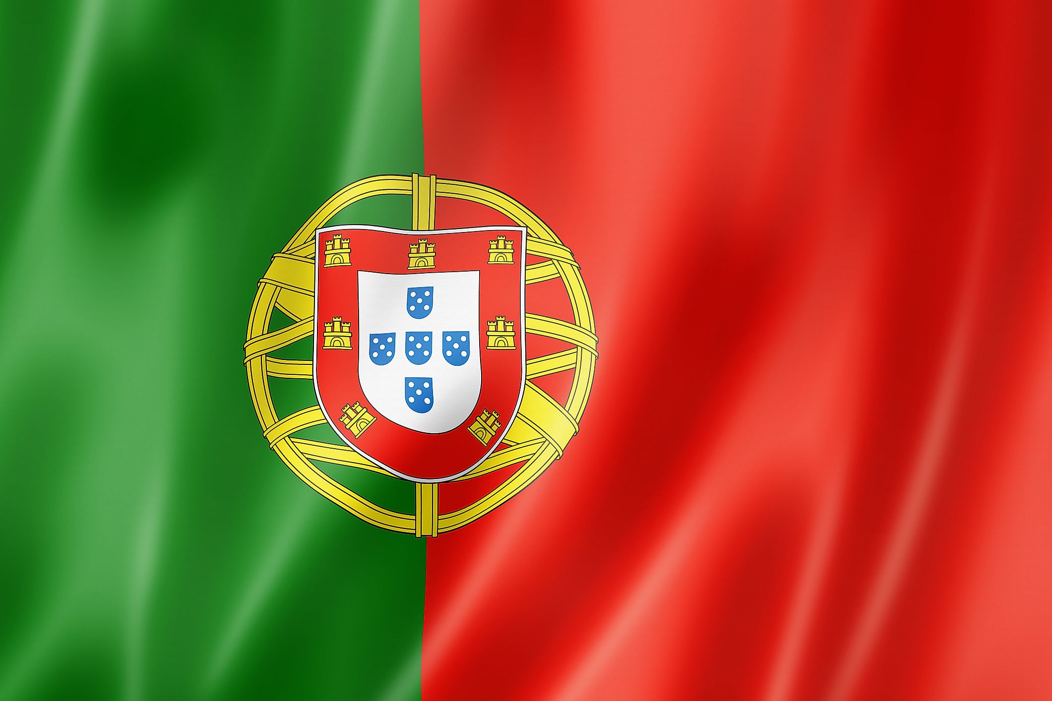 The official flag of Portugal.