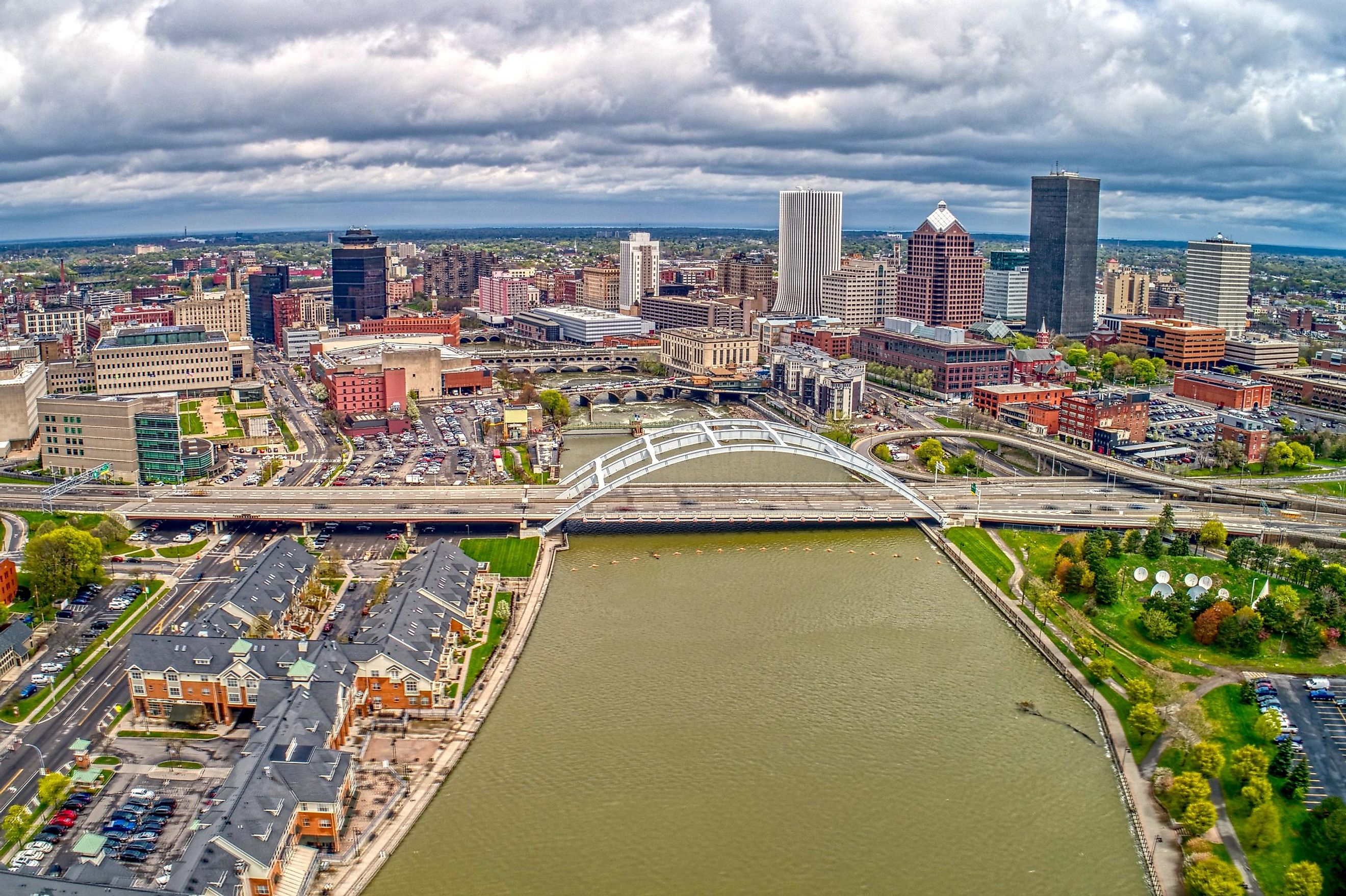 Aerial view of Rochester, New York.