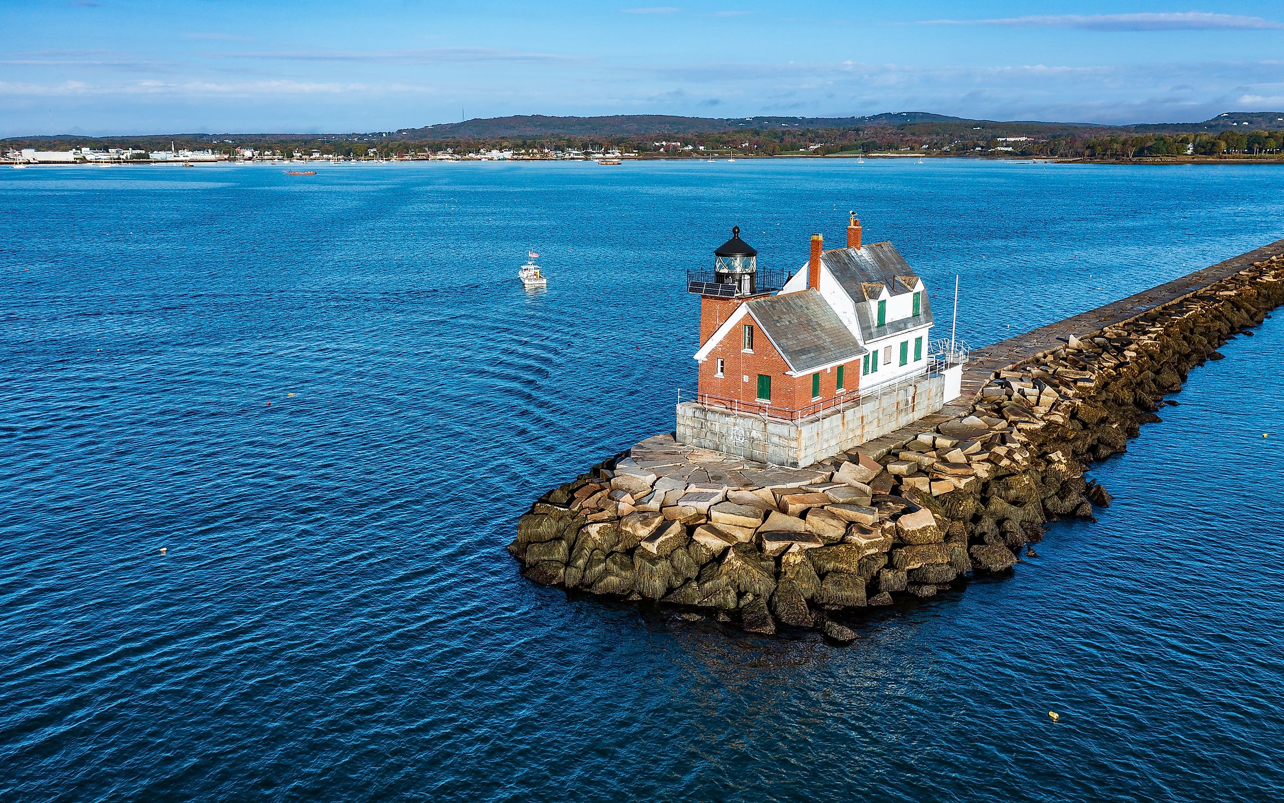 Rockland Breakwater Light in Rockland, Maine.