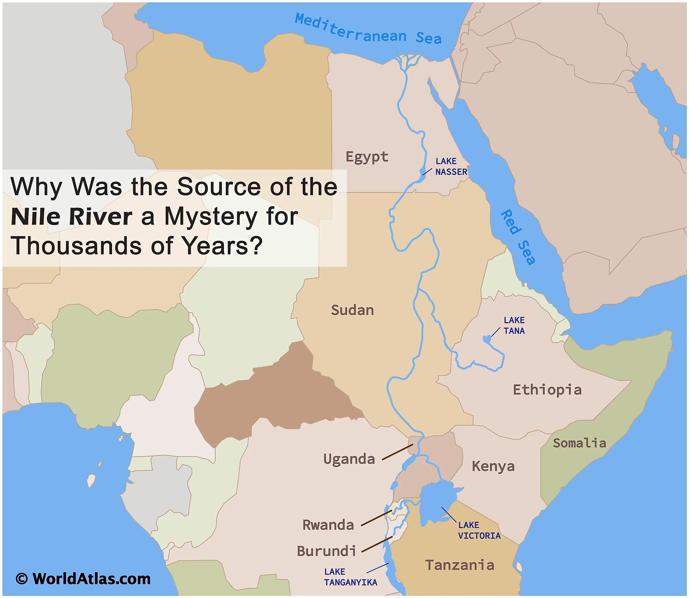 Map showing the nile river