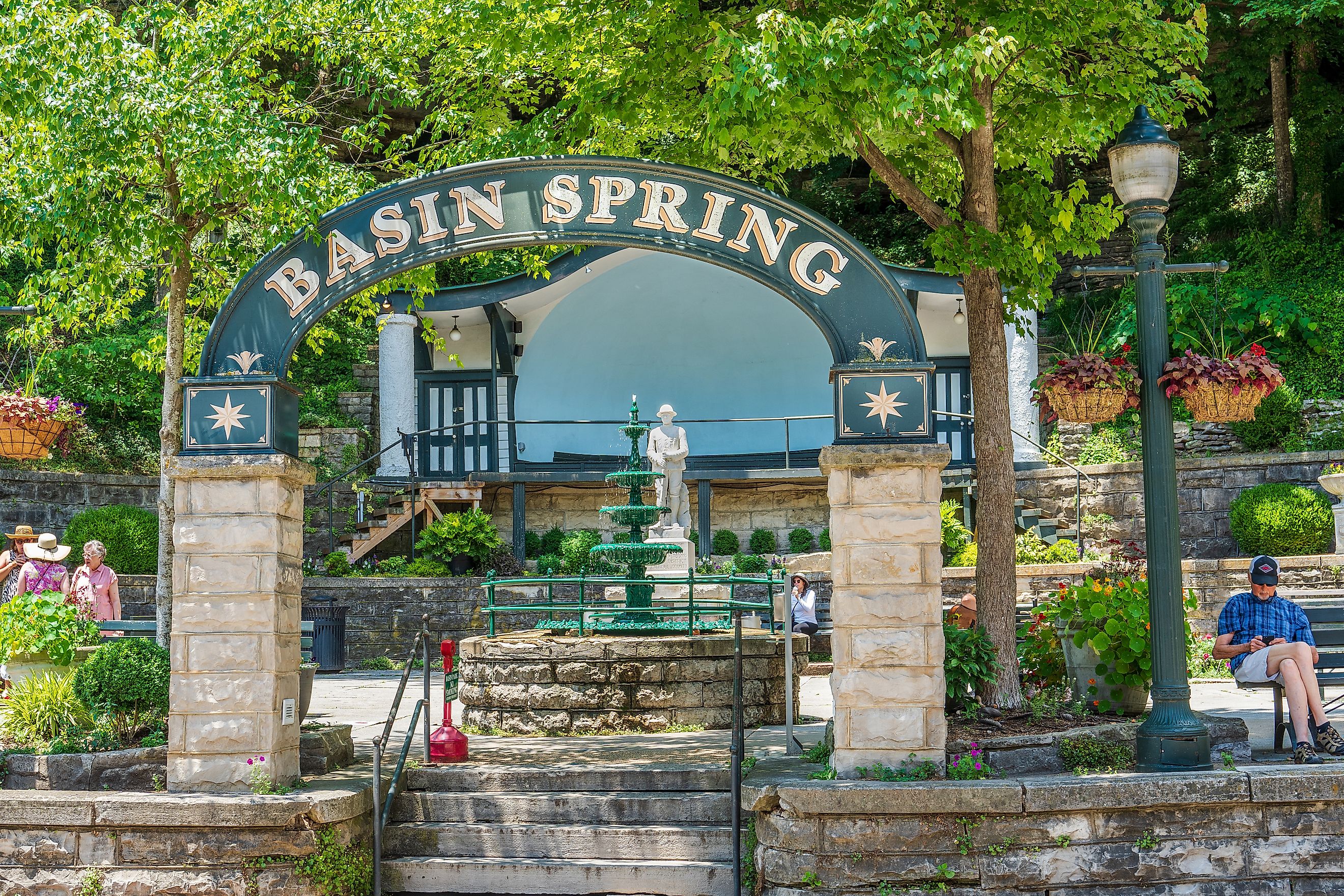Basin Spring Park in downtown Eureka Springs, Arkansas.