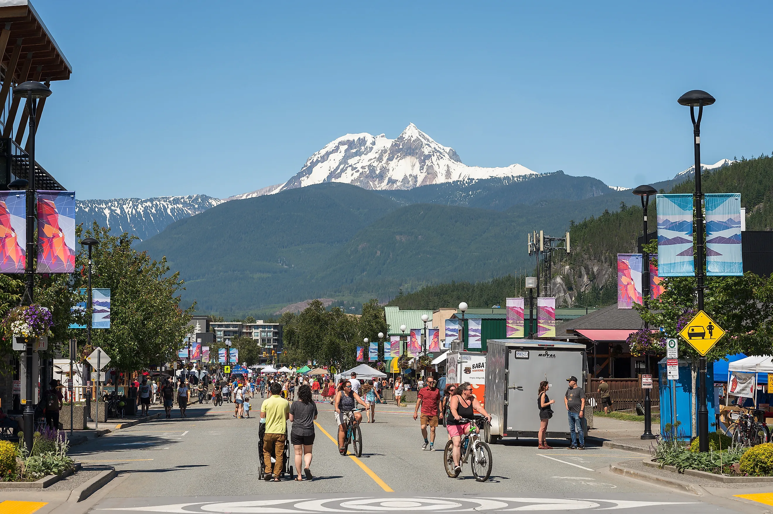 Squamish, British Columbia downtown. Editorial credit: David Buzzard / Shutterstock.com.