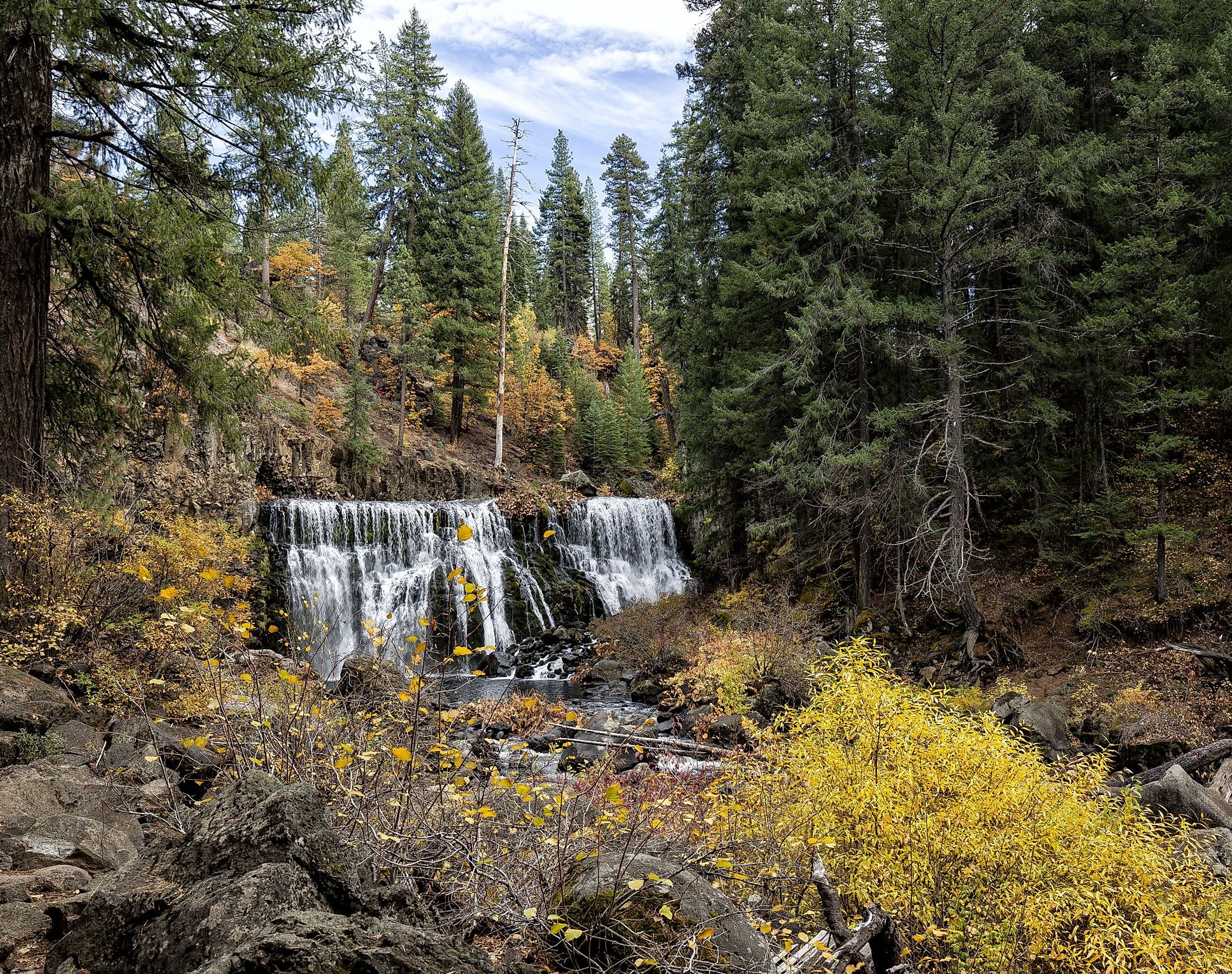 Middle McCloud Falls during autumn. 