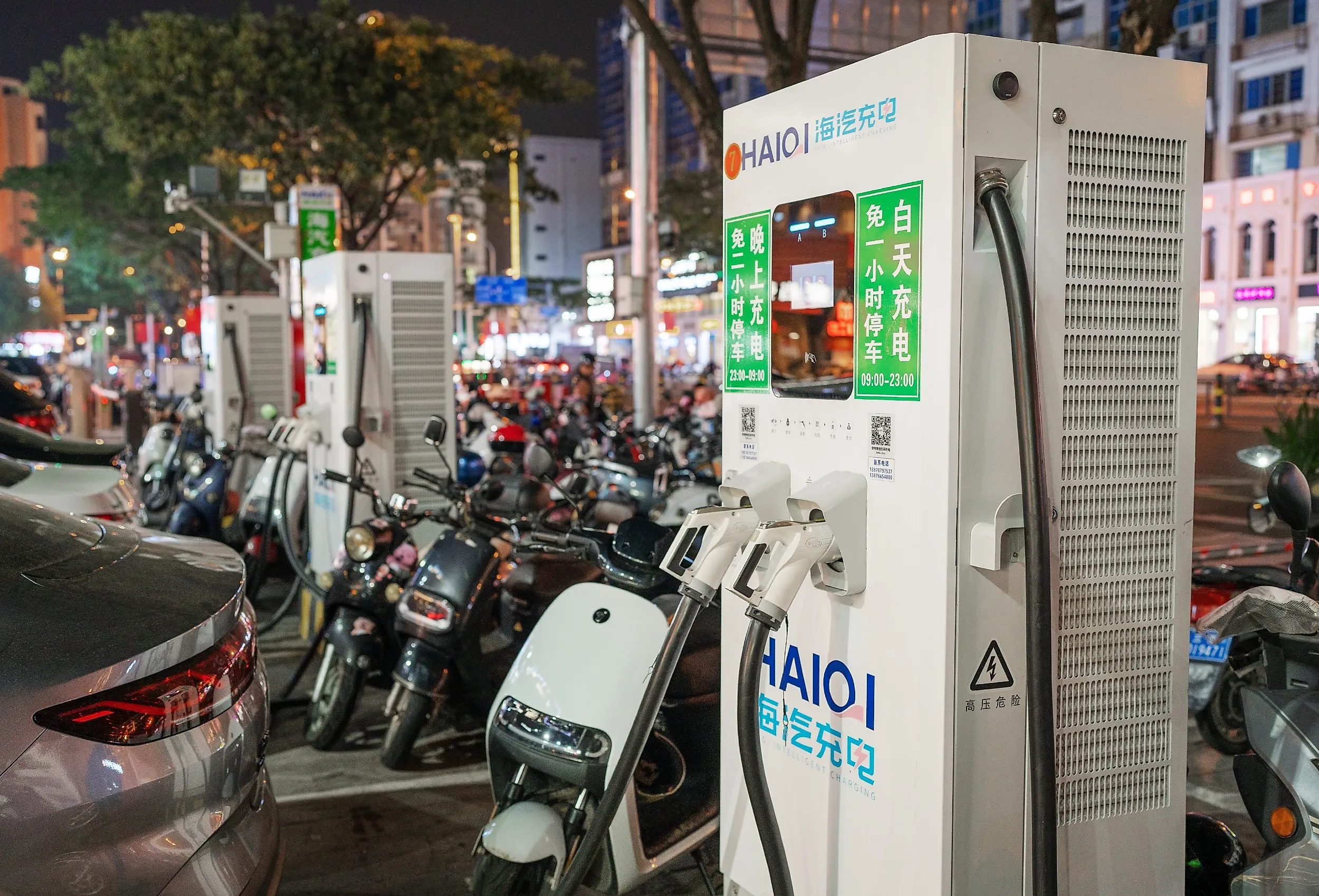 The Electric Vehicle Charging Station in Sanya, China. Image credit photoDiod via Shutterstock