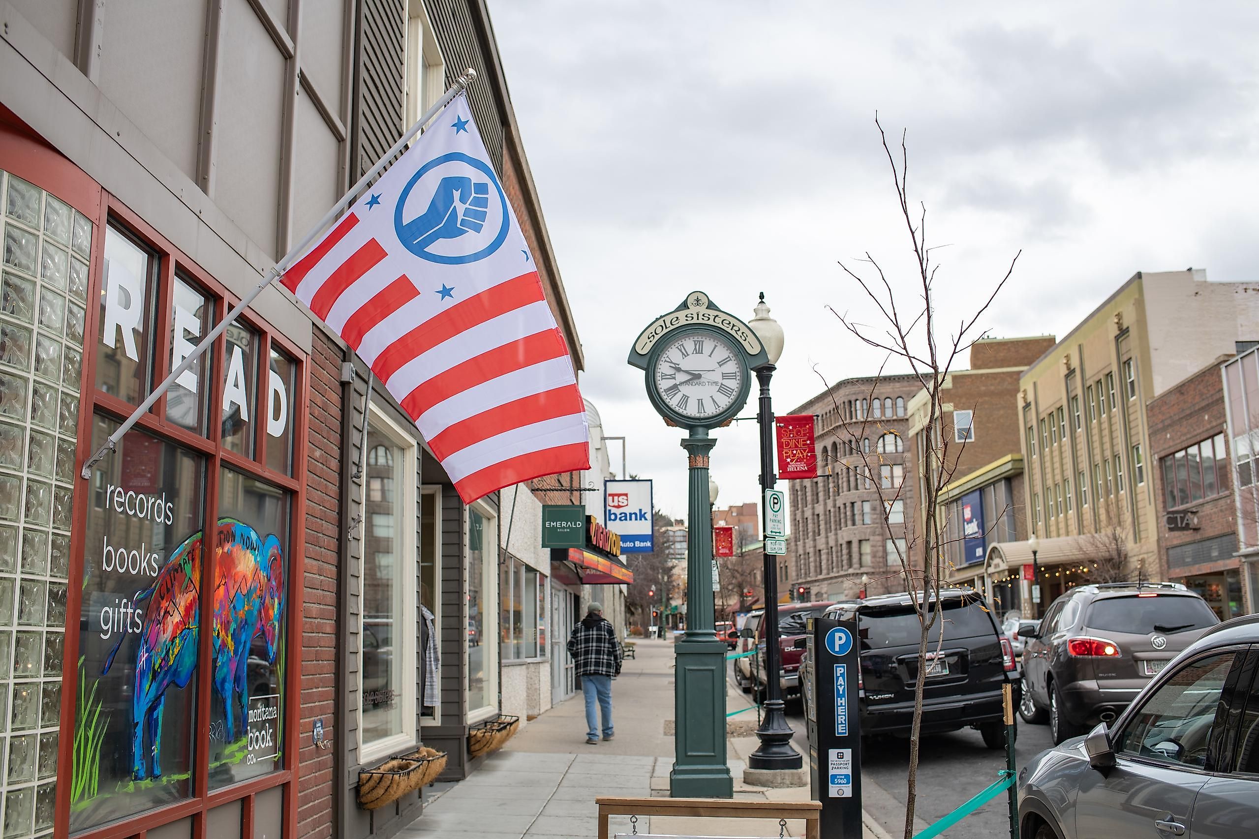 Traffic and urban life in the downtown area of Helena, Montana, via Michael Gordon / Shutterstock.com
