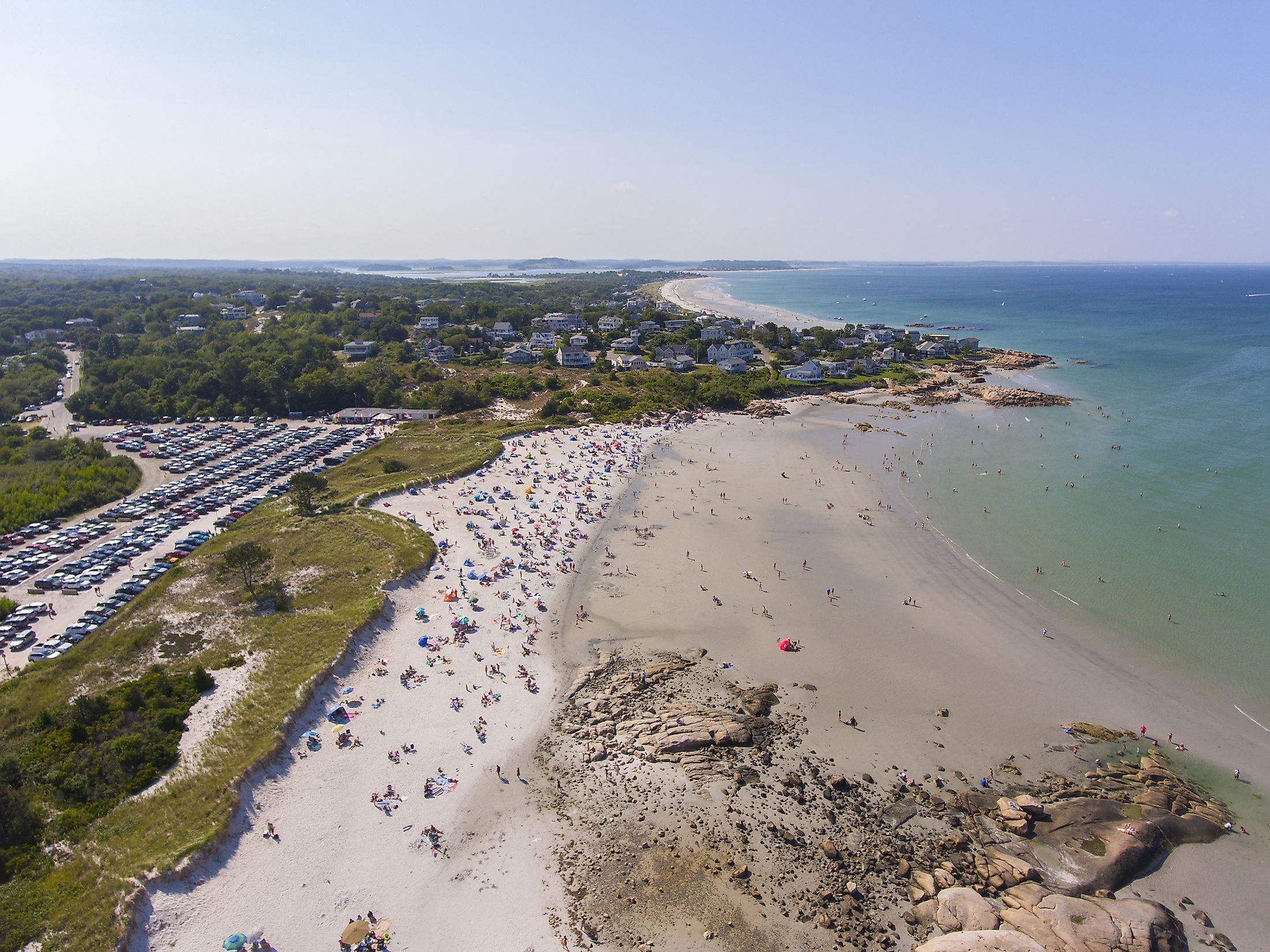 Wingaersheek Beach aerial view in Gloucester, Cape Ann, Massachusetts