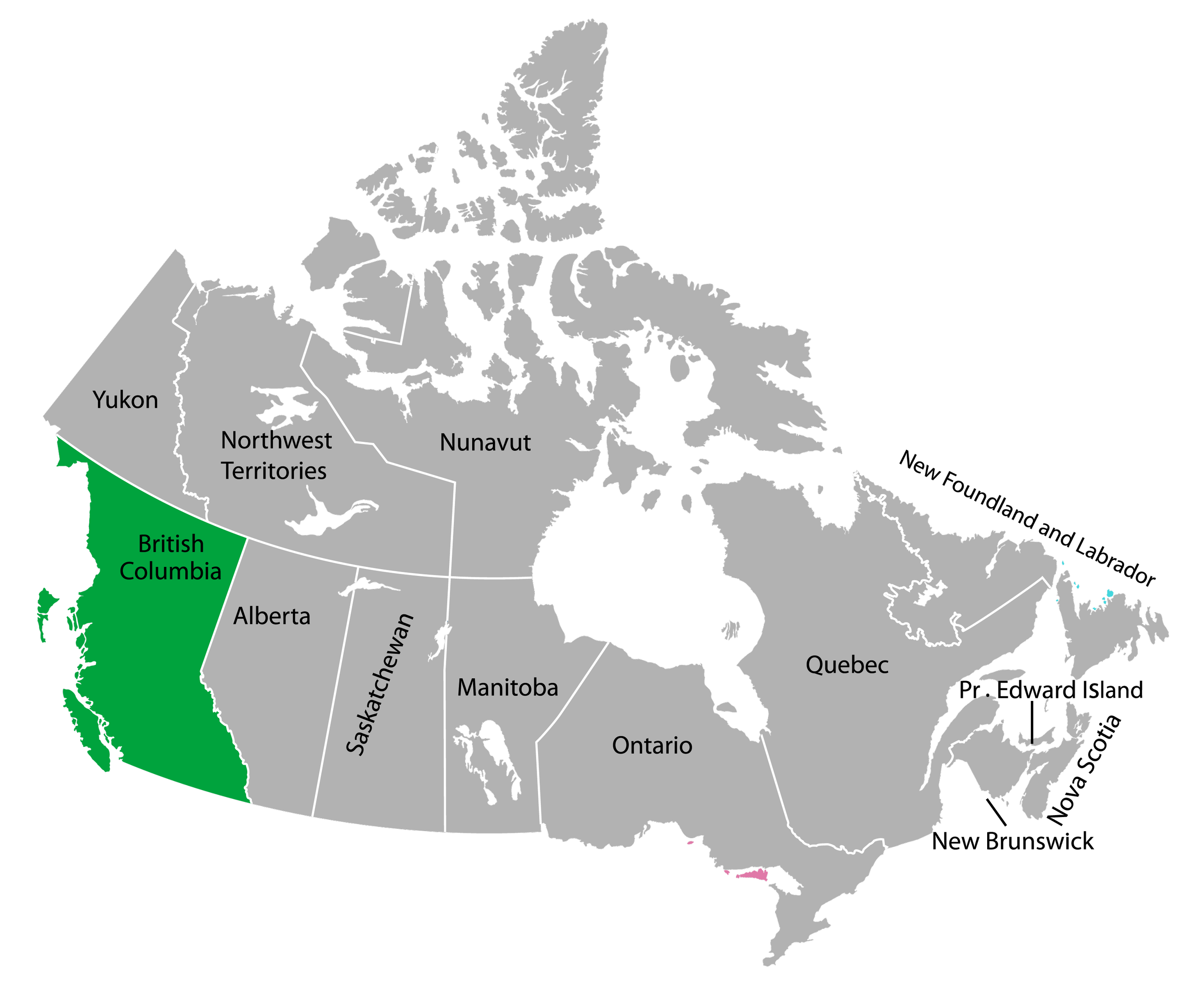 Us Canada West Coast Map