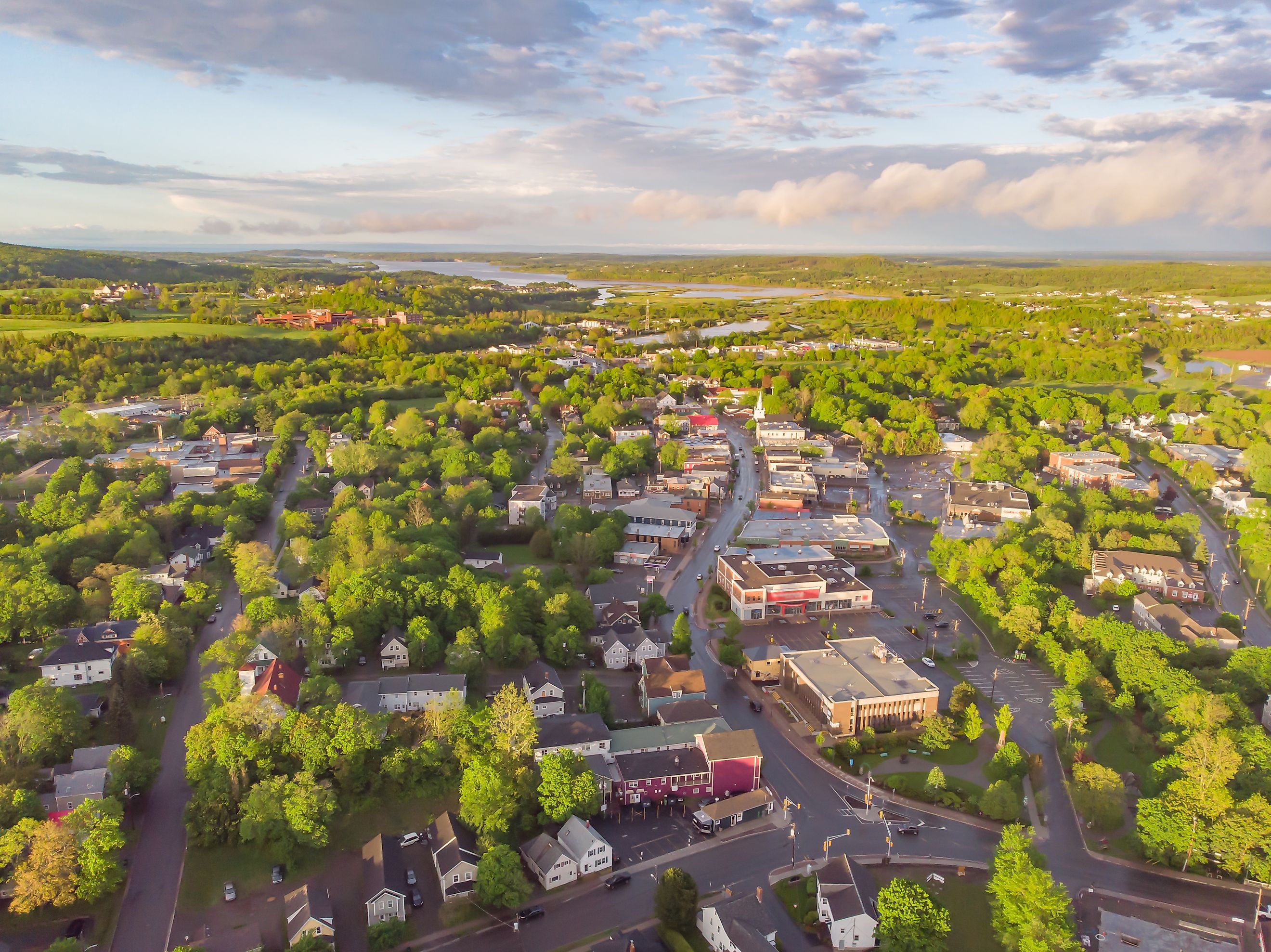 Aerial view of Antigonish, Nova Scotia.