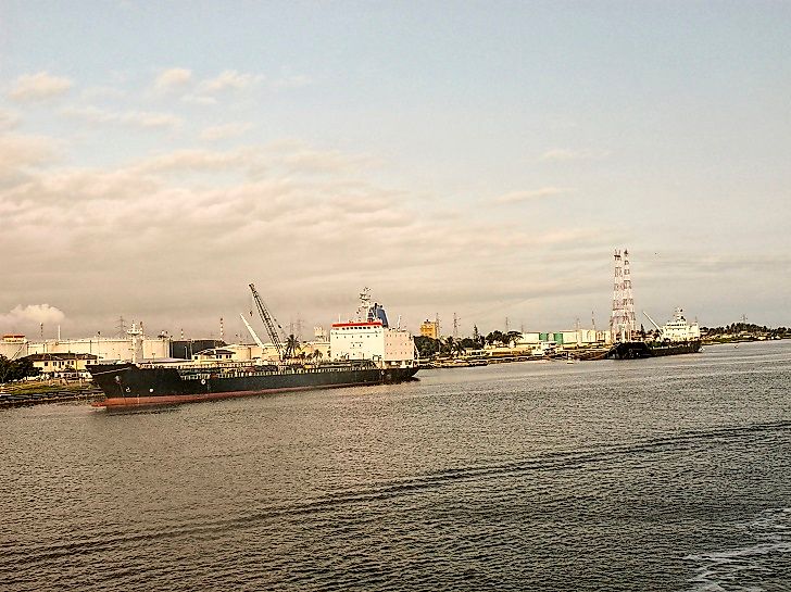 Boats in Abidjan Harbor.