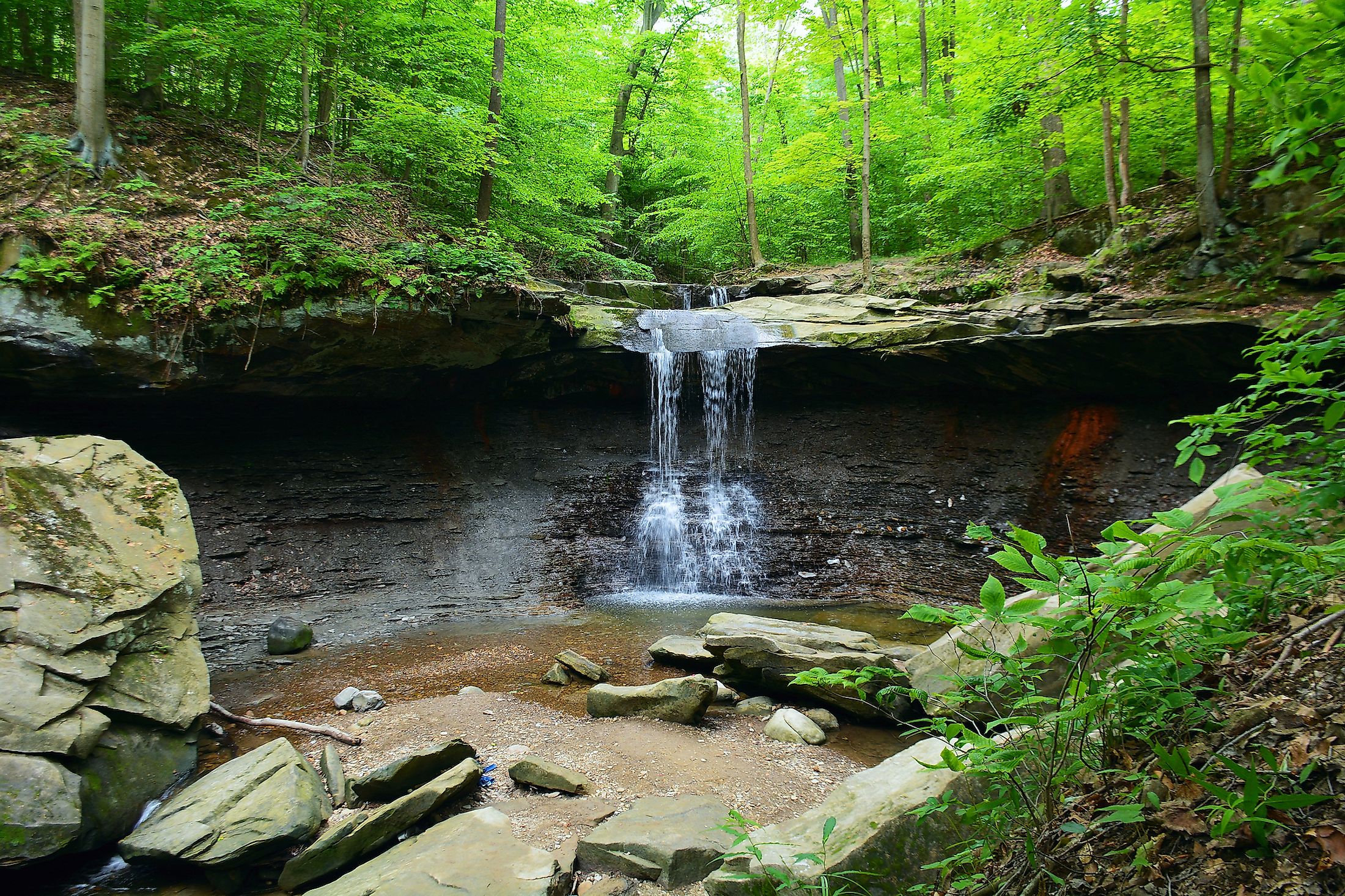 Blue Hen Falls, located in Cuyahoga Valley National Park