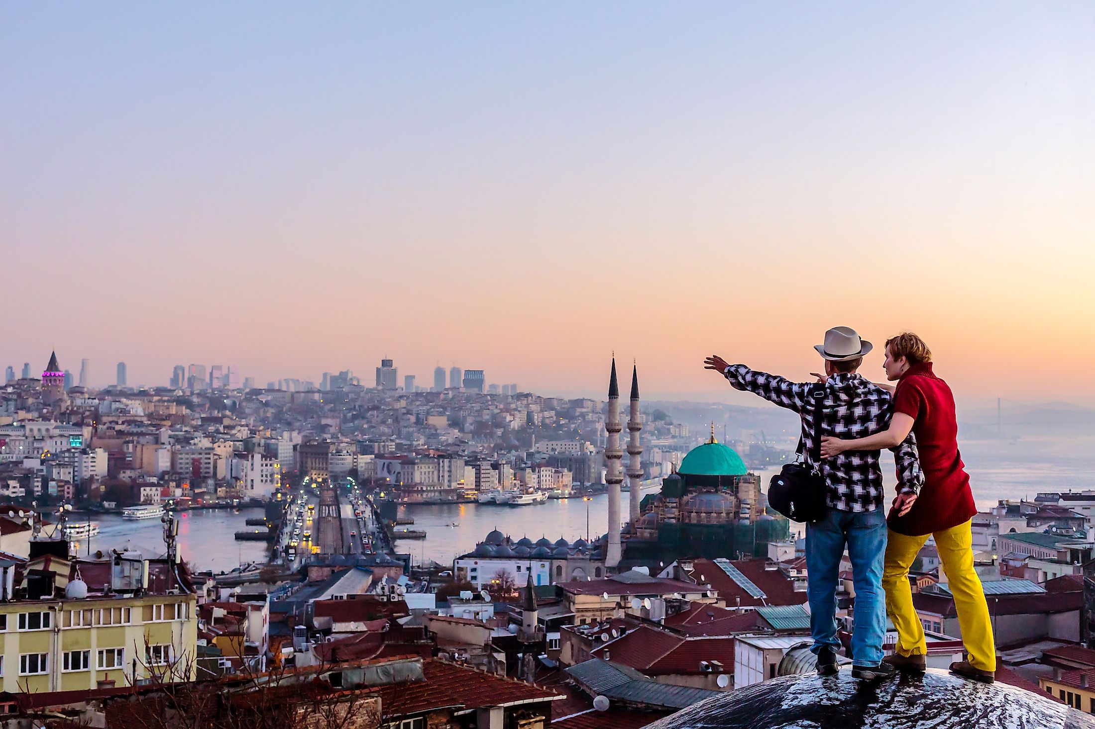 Tourist couple in Istanbul.