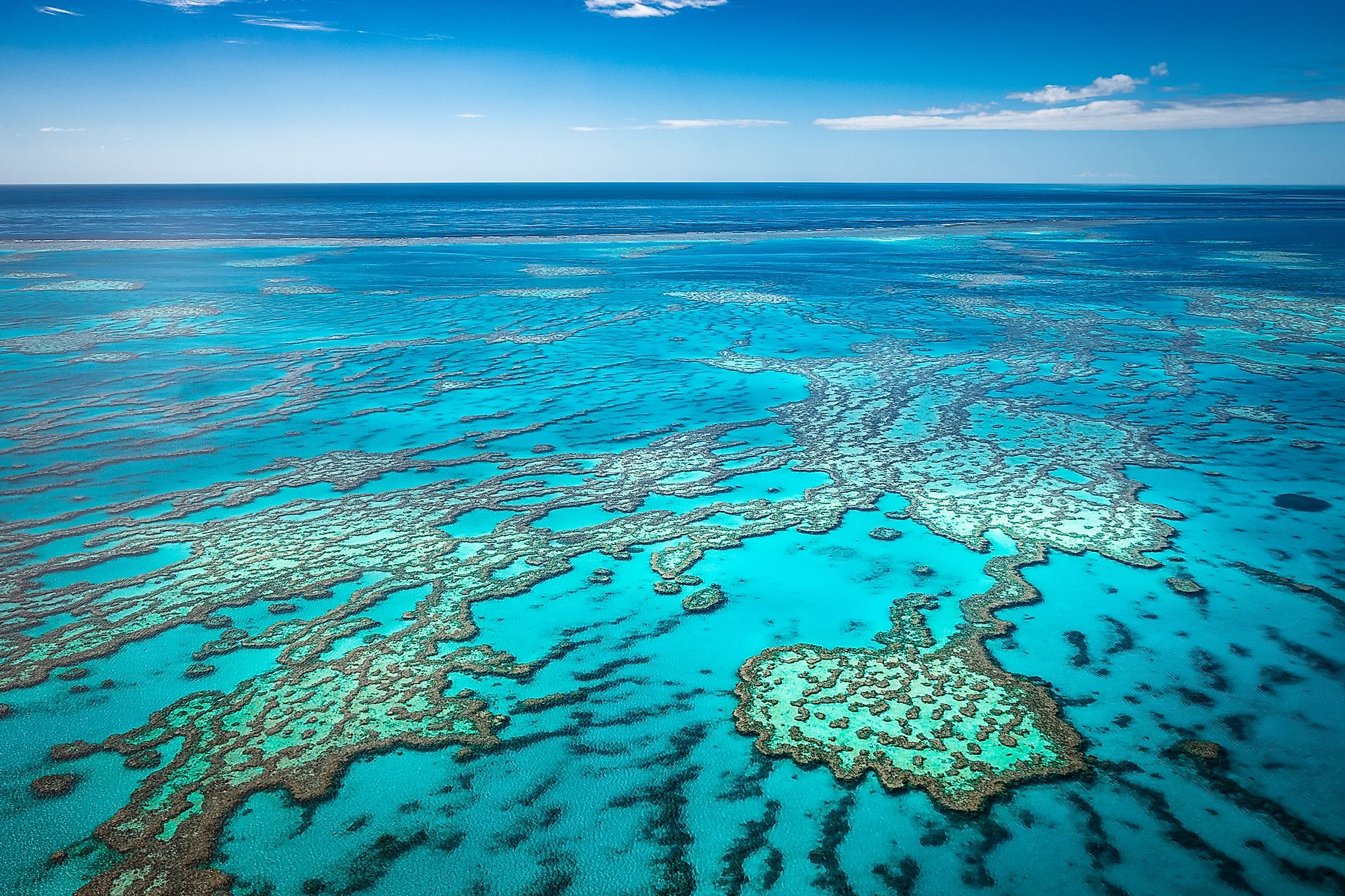 Aerial view of the Great Barrier Reef