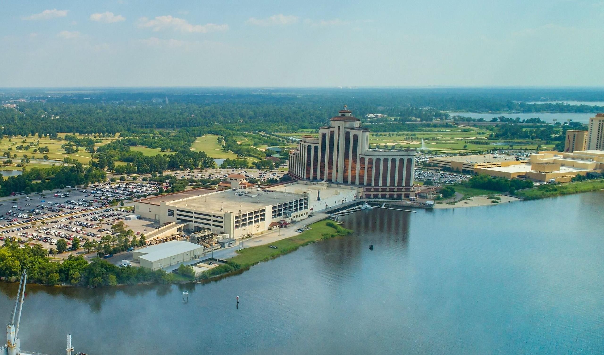 Aerial view of lake charles louisiana