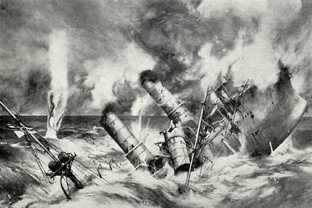 The Battle of Jutland of World War I was one of the largest naval battles in history.