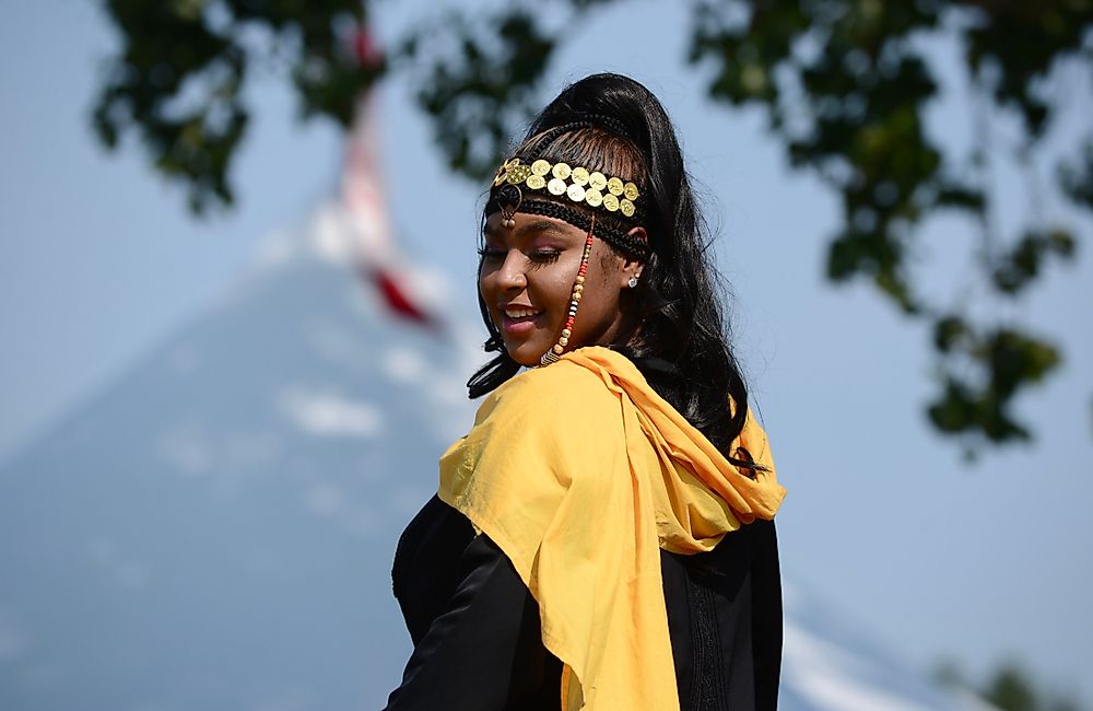 A dancer performs a traditional Somali dance at a festival in Canada. Editorial credit: Angela Ostafichuk / Shutterstock.com.