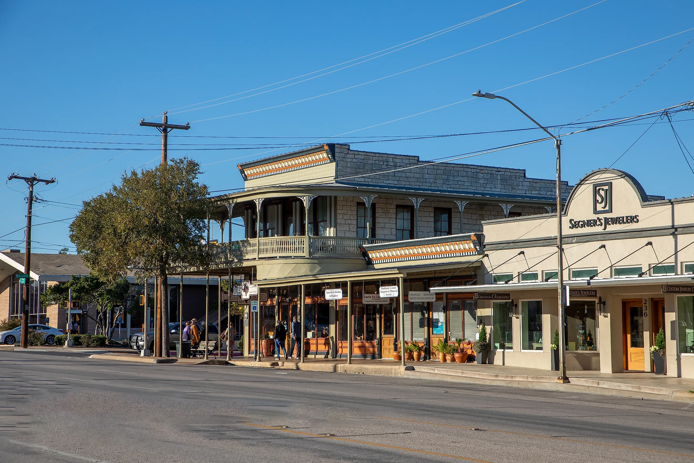 Rustic buildings along Main Street in Fredericksburg, Texas. Editorial credit: travelview / Shutterstock.com 