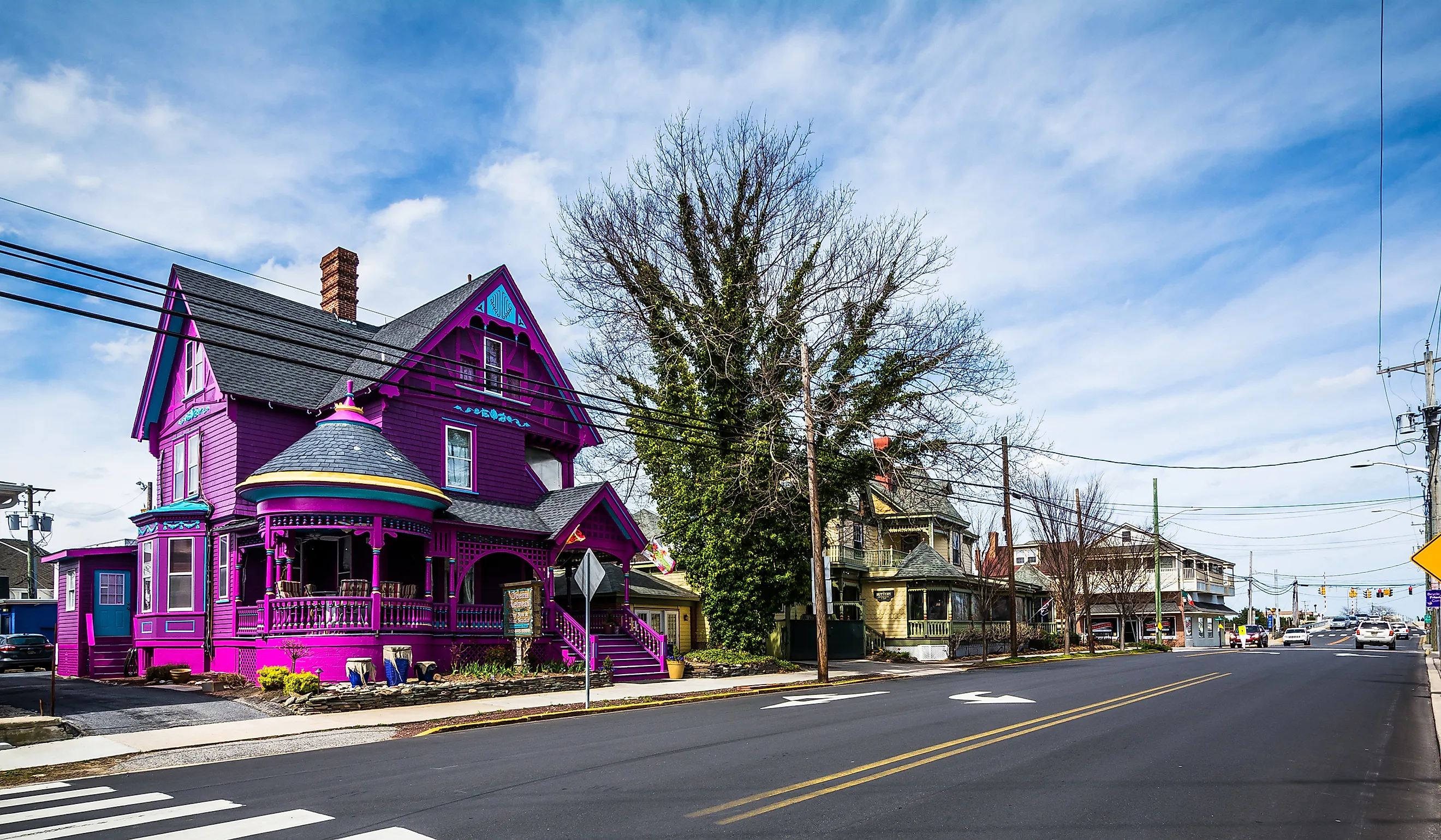 Purple house along Savannah Road in Lewes, Delaware.