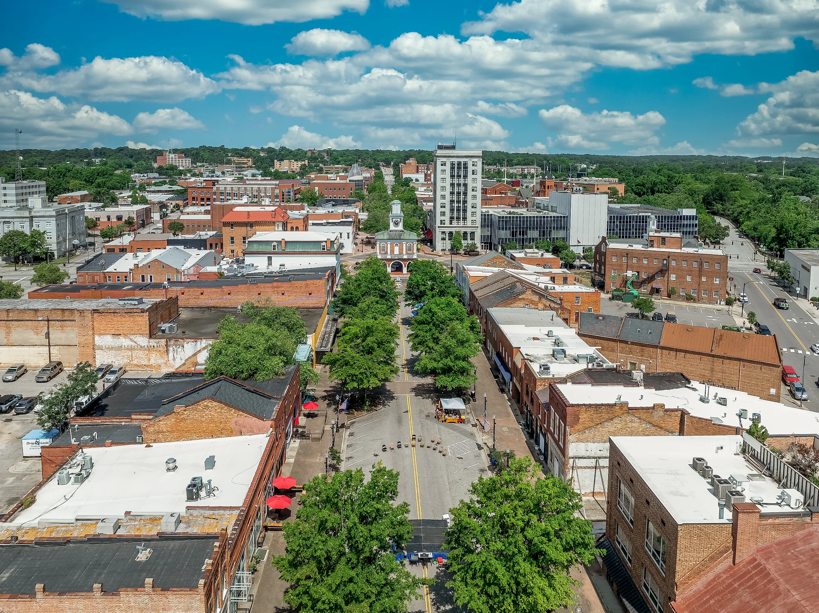 Aerial view of downtown Fayetteville, North Carolina