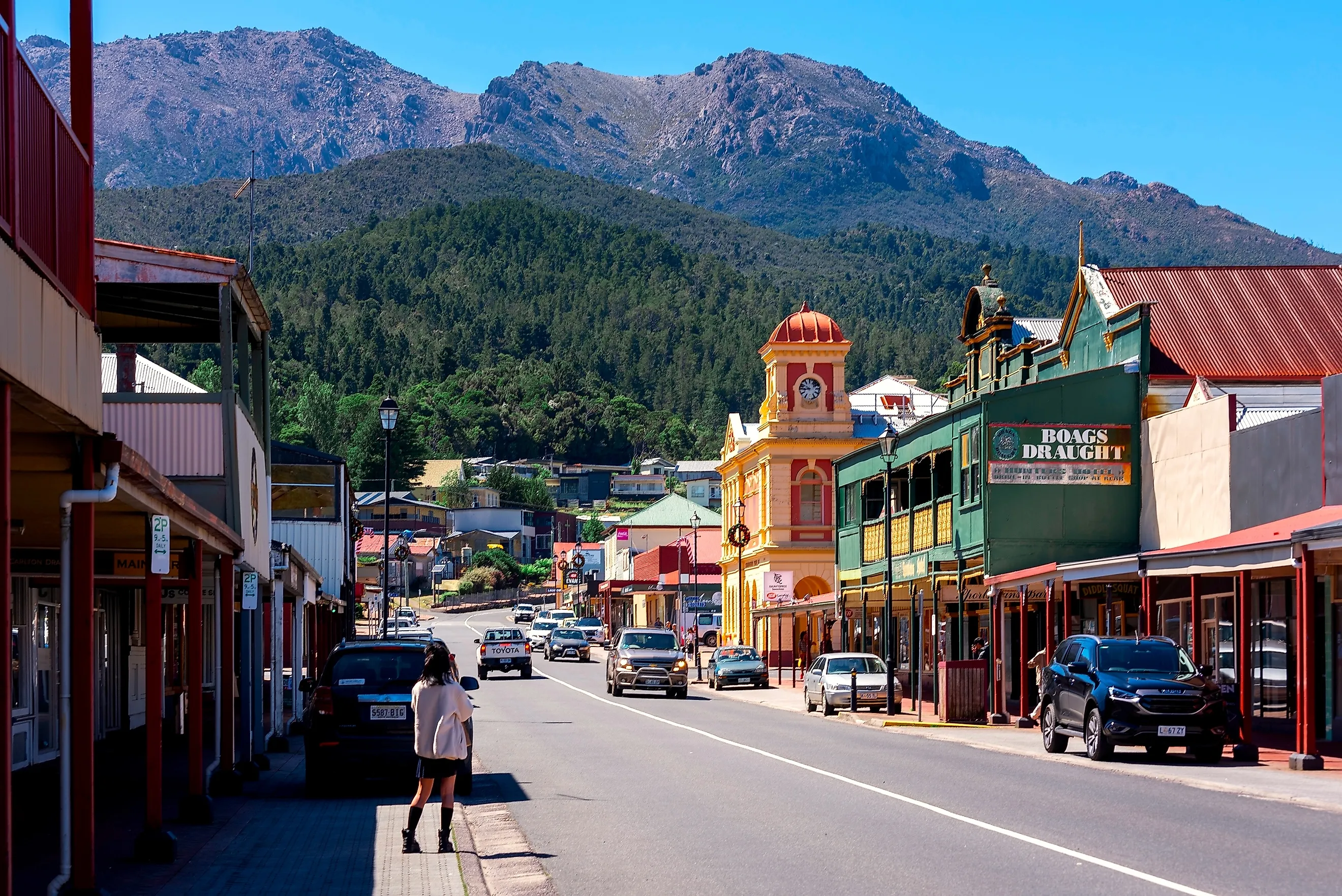 Downtown Queenstown, Tasmania, Australia. Image credit: Willowtreehouse / Shutterstock.com