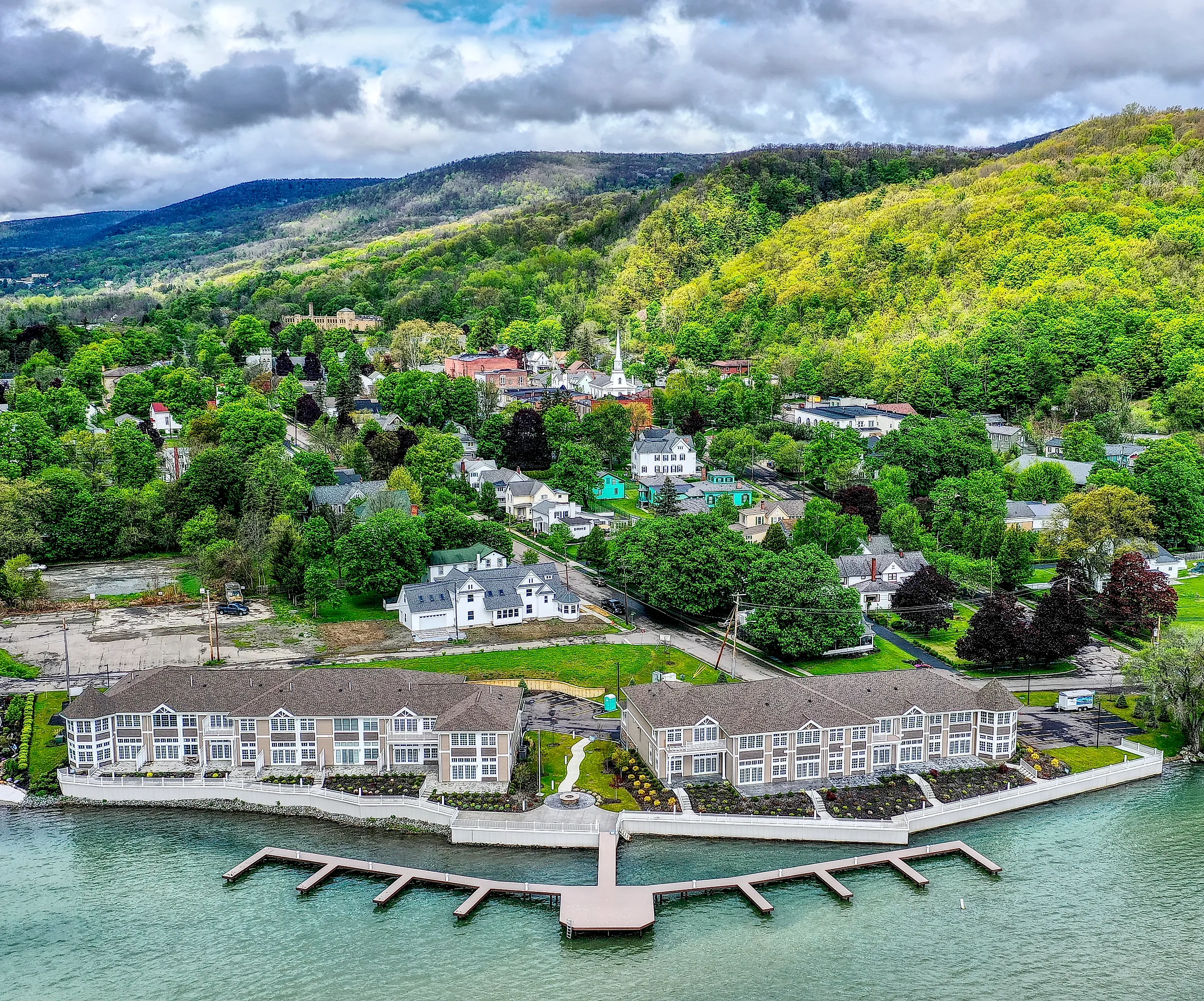  Aerial view of Hammondsport, New York. Editorial credit: Ak1047 - Own work, CC BY-SA 4.0, via Wikimedia Commons