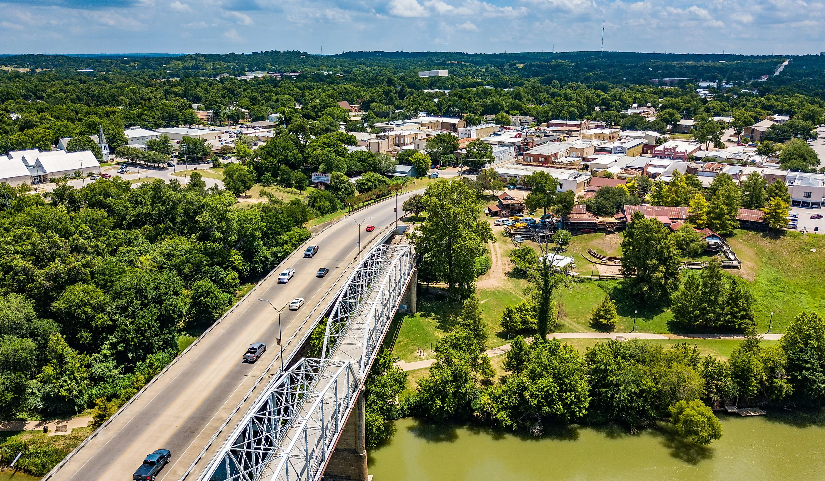 Aerial view of Bastrop in Texas.