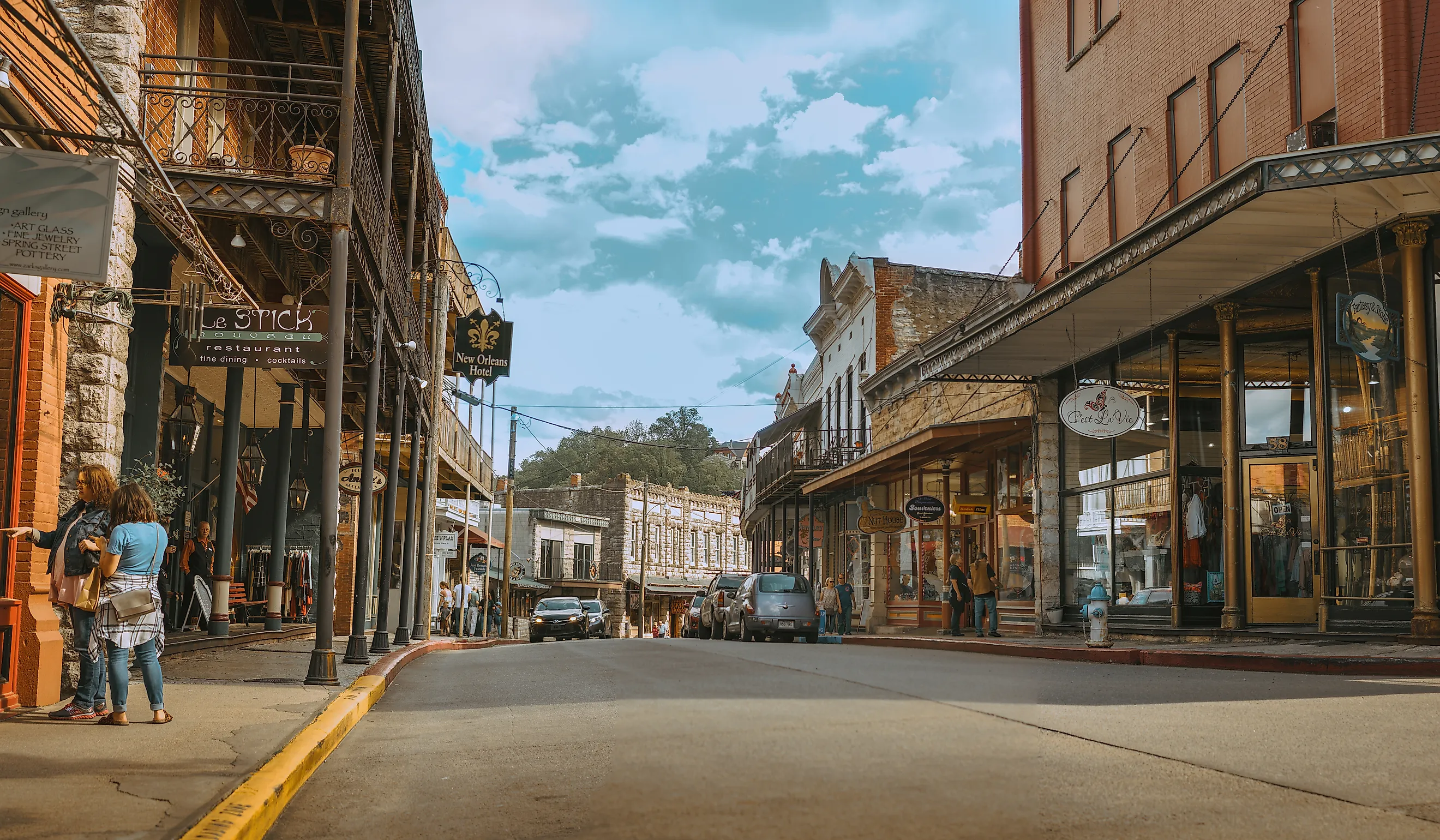 The Main Street in Eureka Springs, Arkansas. Editorial credit: shuttersv / Shutterstock.com.