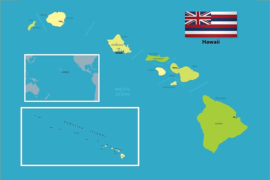 Hawaii sits in the Pacific Ocean.