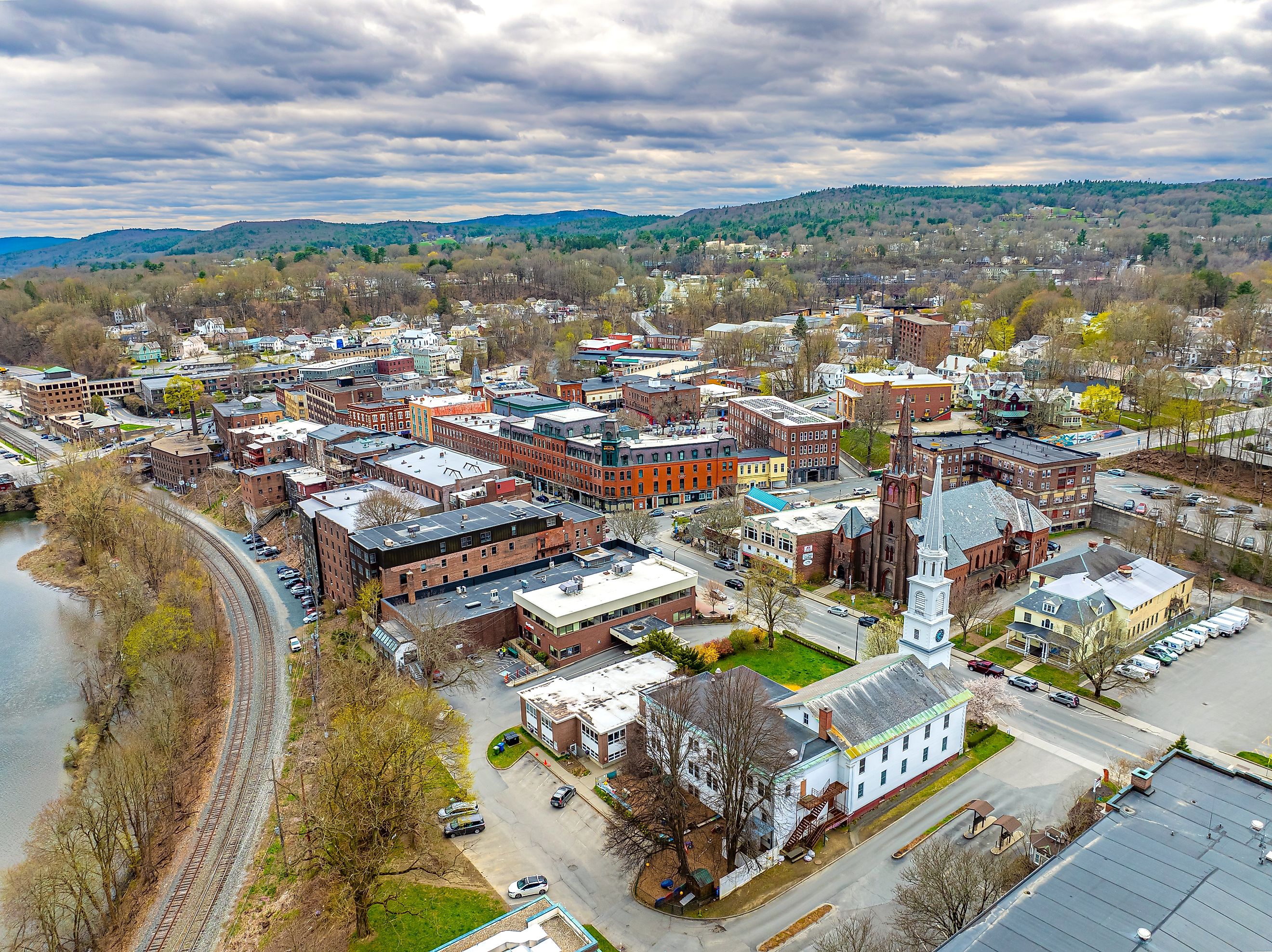 Aerial view of Brattleboro, Vermont. Image credit: TW Farlow Media / Shutterstock.com.