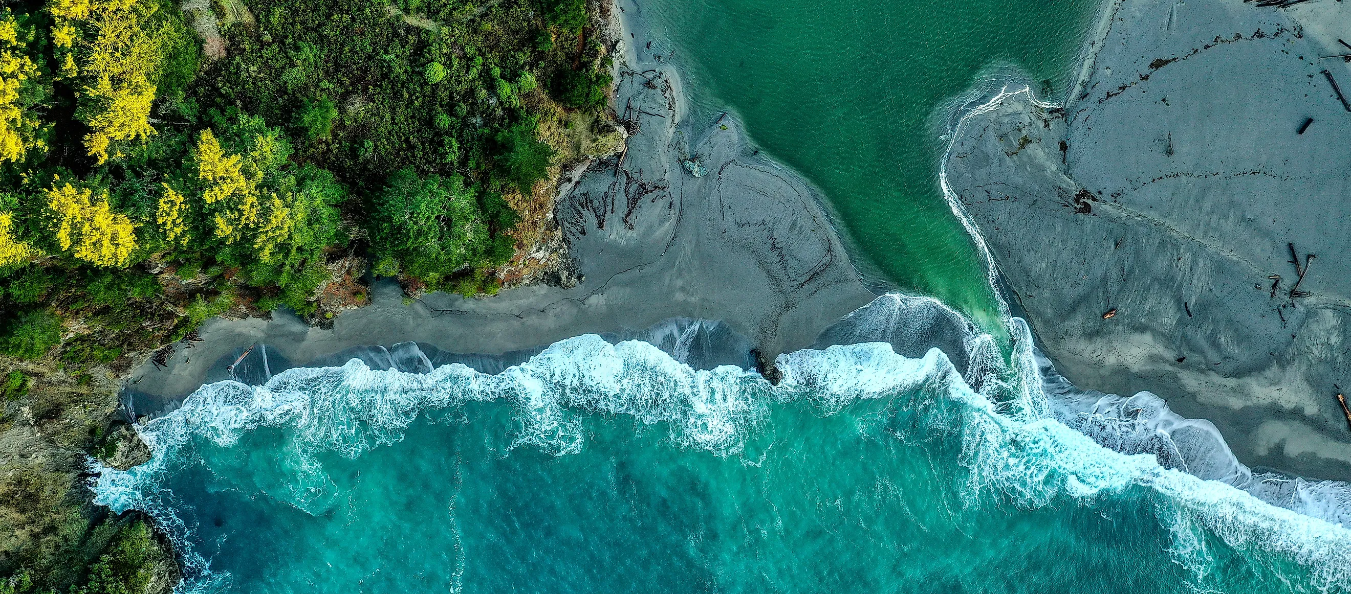 River meets the ocean in California 