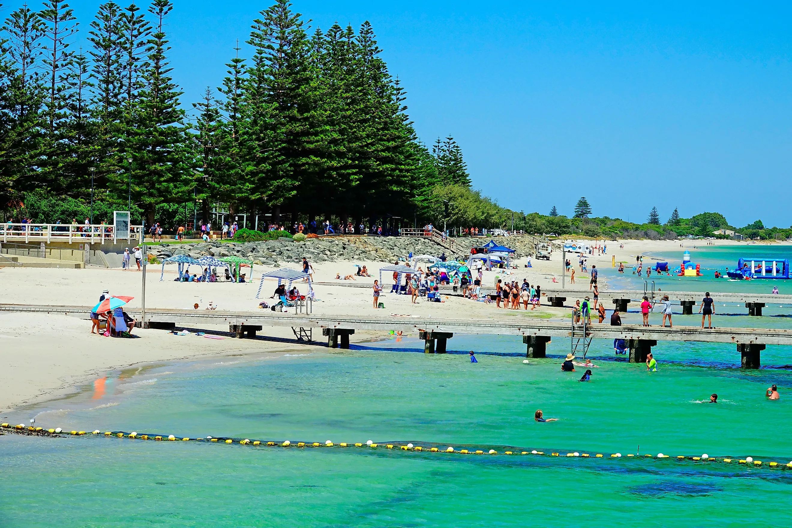 Busselton Australia Beach and Foreshore Western Australia Indian Ocean. Created 01.11.2024. Editorial Photo Credit: Dennis MacDonald Shutterstock.