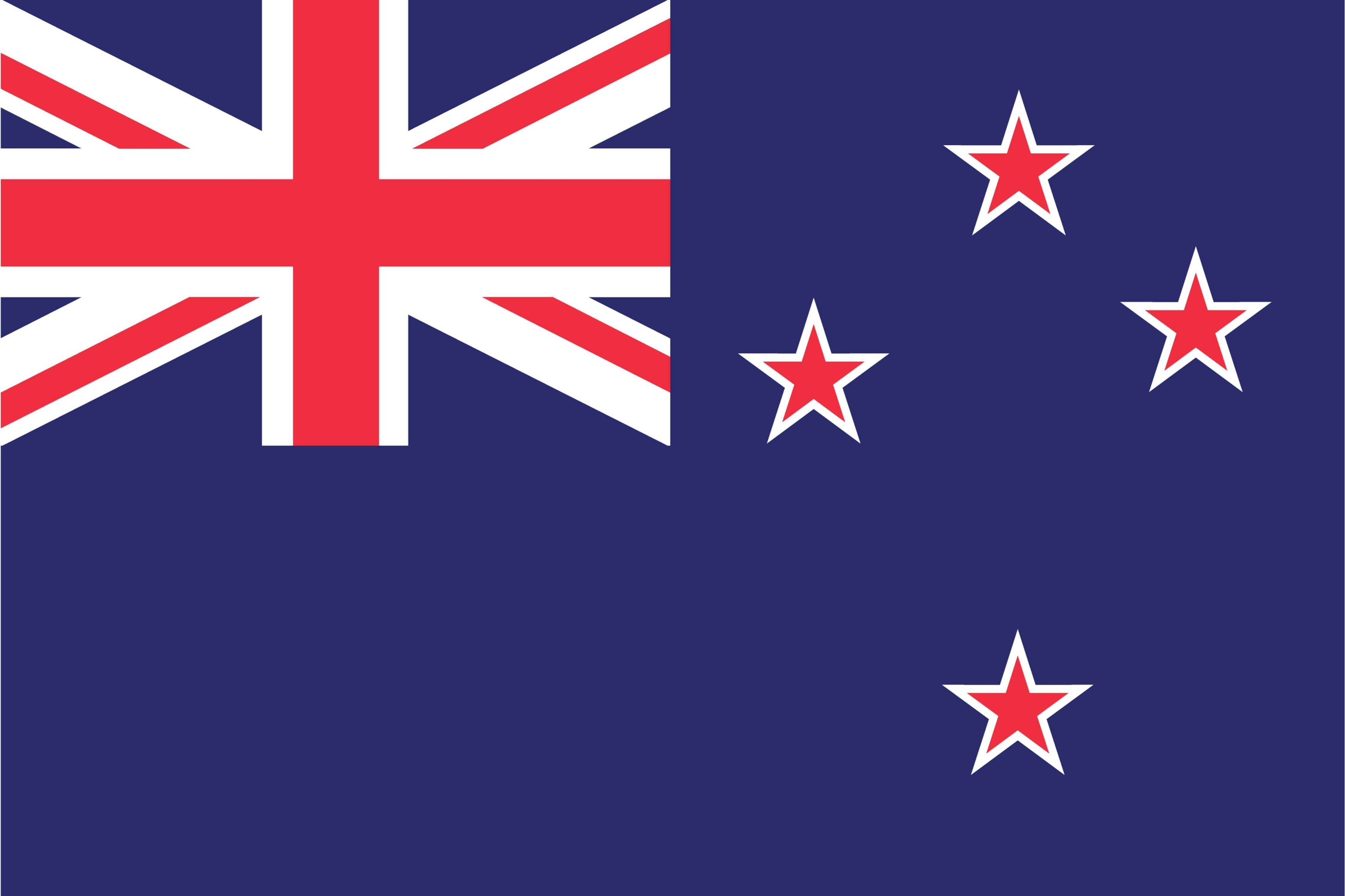 The flag of New Zealand features the Union Jack and the Southern Cross.