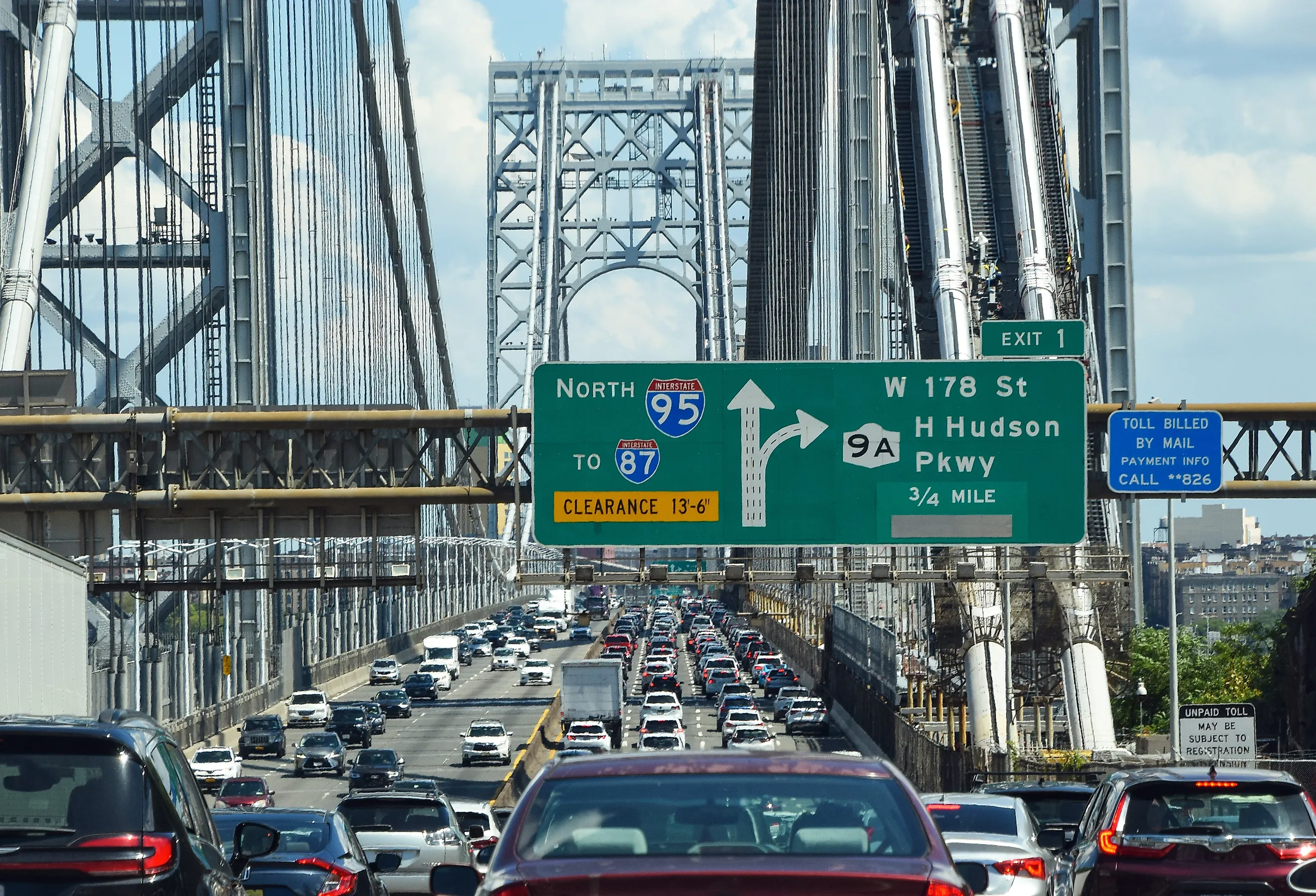 Traffic on George Washington Bridge. 