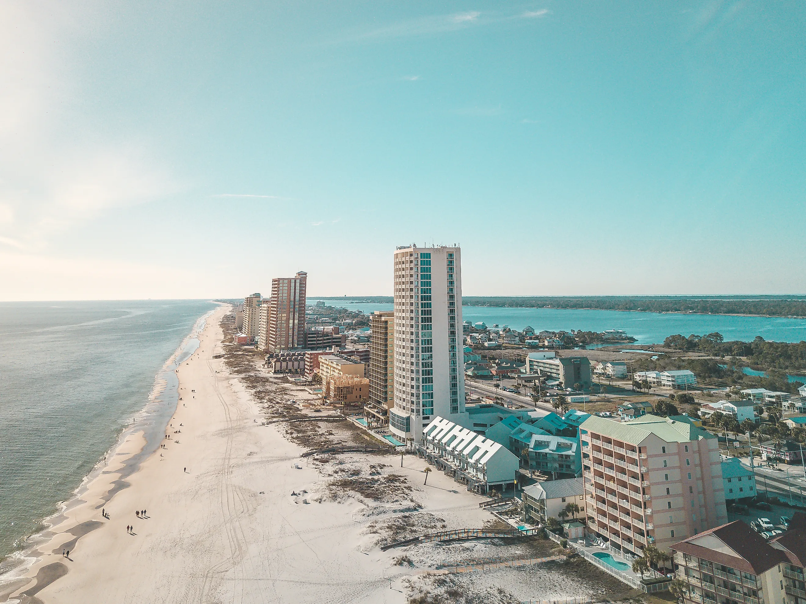 Aerial view of Gulf Shores, Alabama.