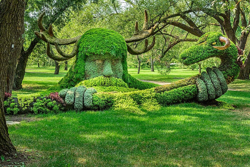 A sculpture in the Montreal Botanical Gardens.