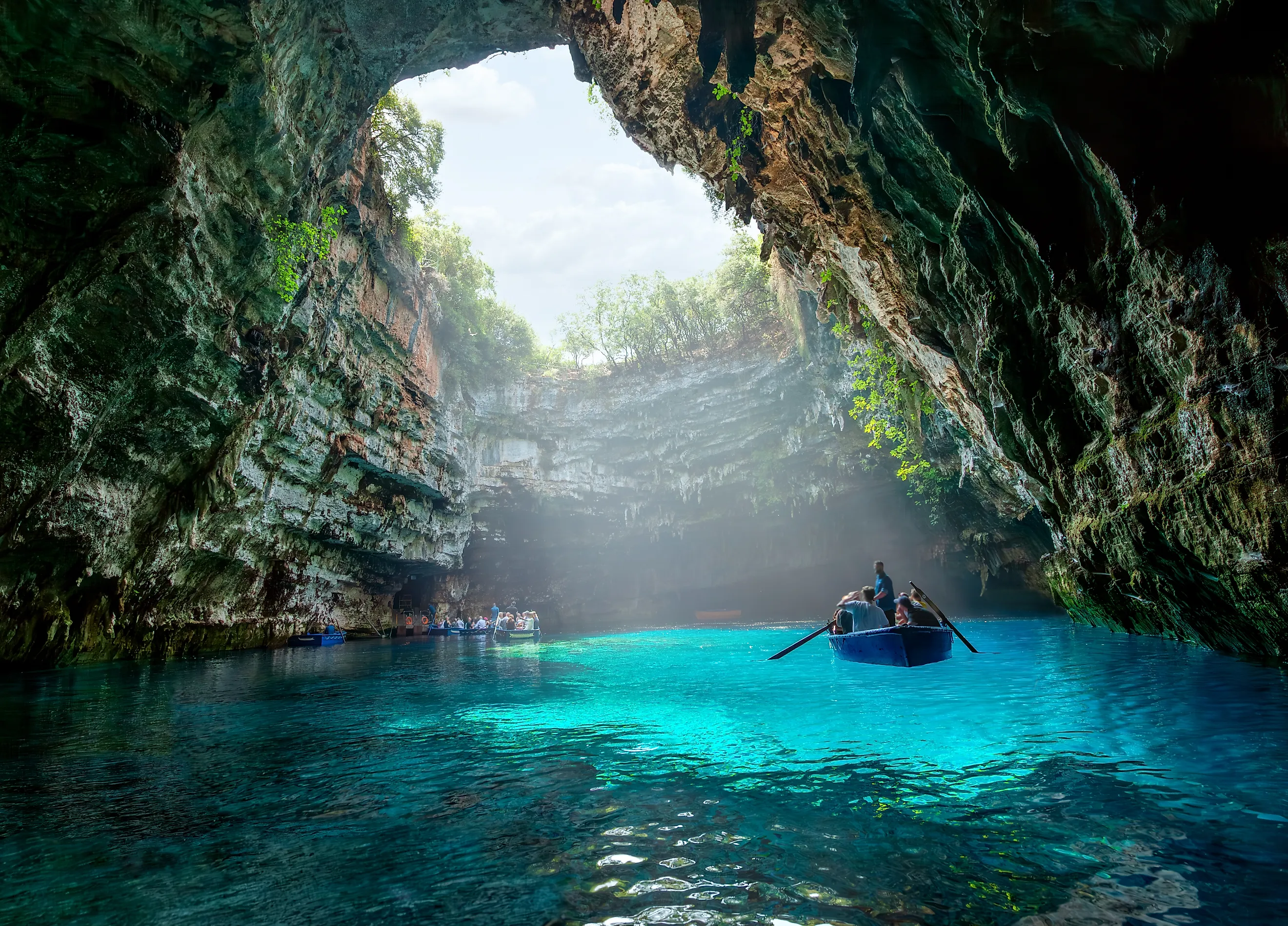 Melissani lake on Kefalonia island, Greece