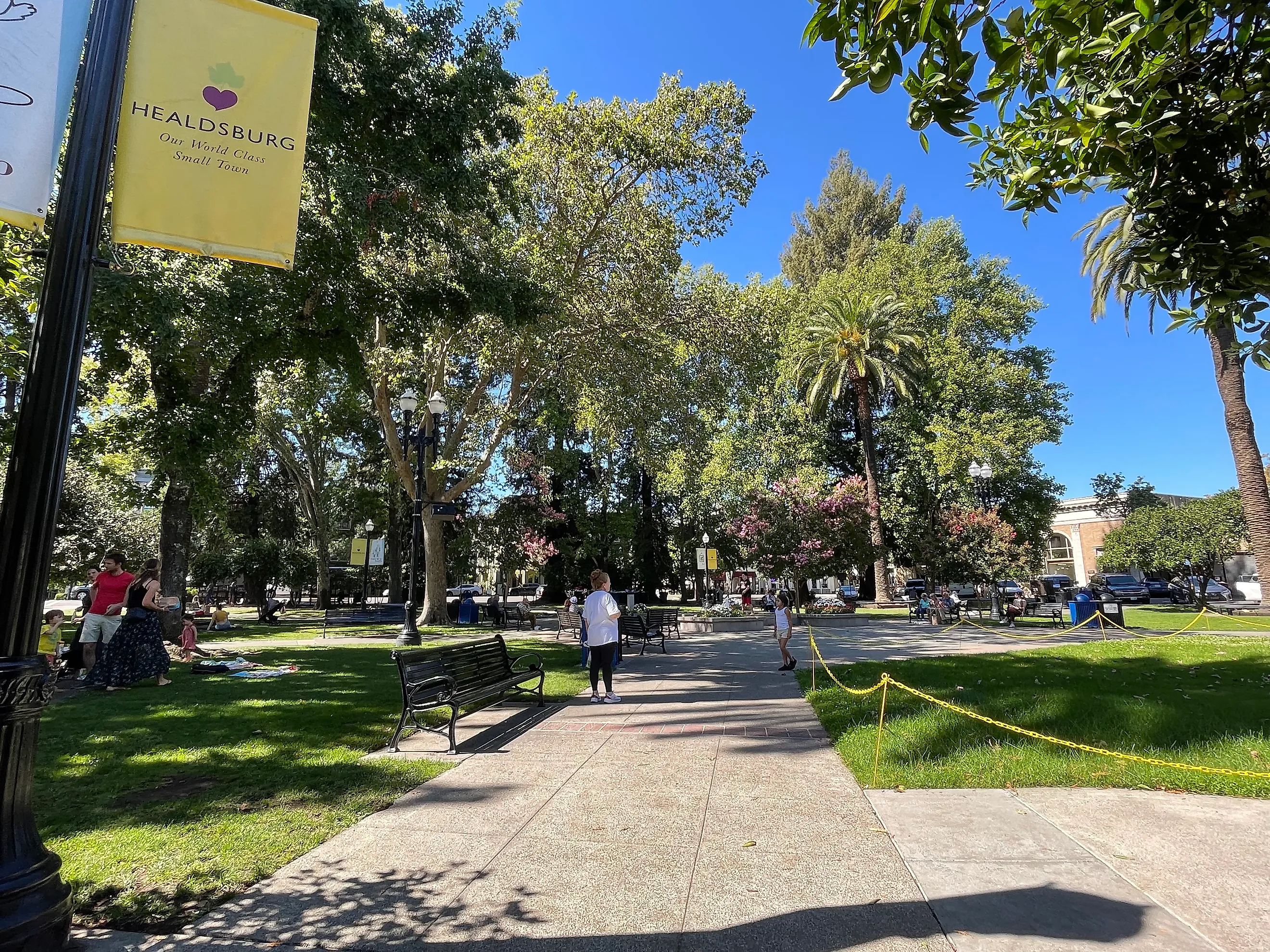 Healdsburg Plaza in Healdsburg, California. By Missvain - Own work, CC BY 4.0, Wikimedia Commons