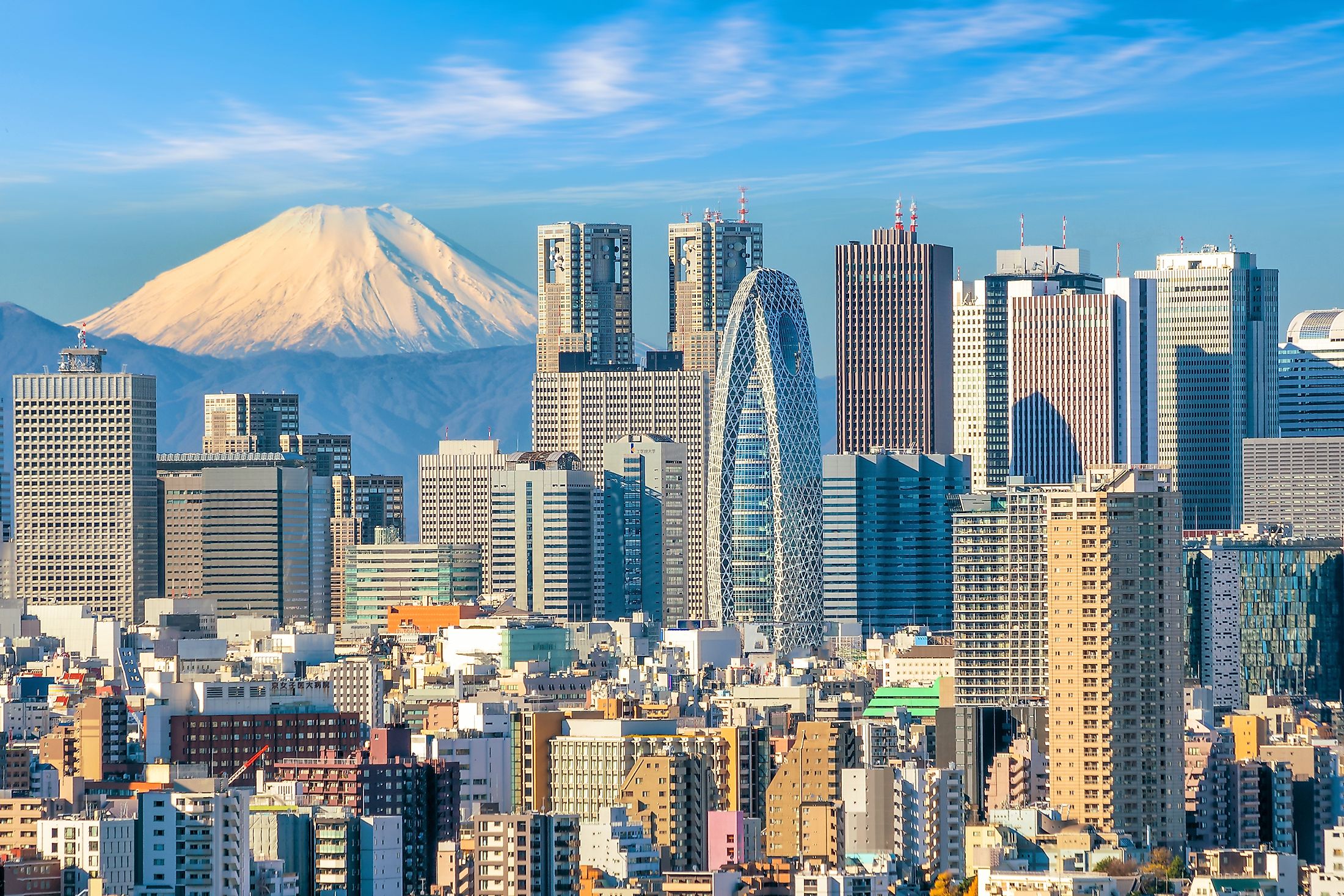 Tokyo, Japan with Mount Fuji in the background.