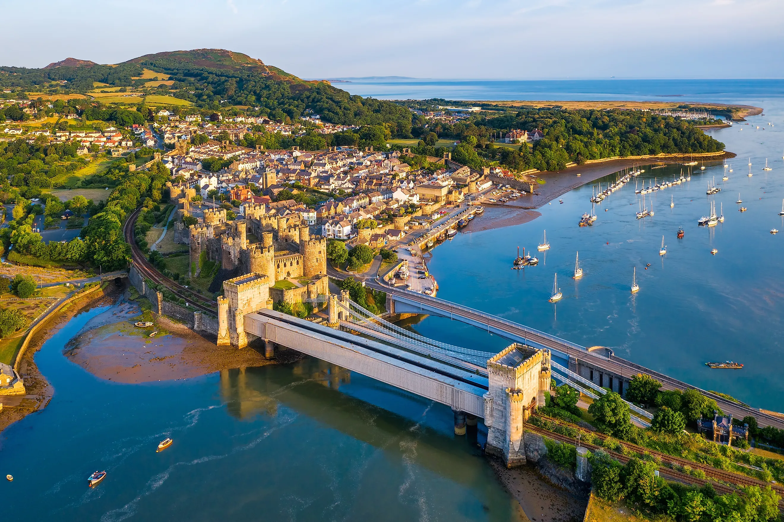 Aerial view of Conwy, Wales.