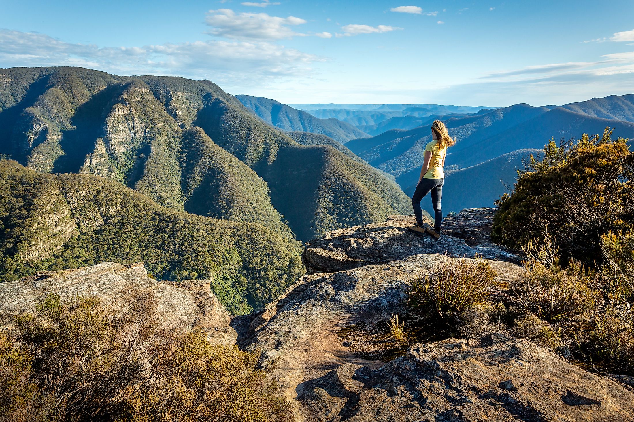 A female hiker on the mountains of the Great Dividing Range.