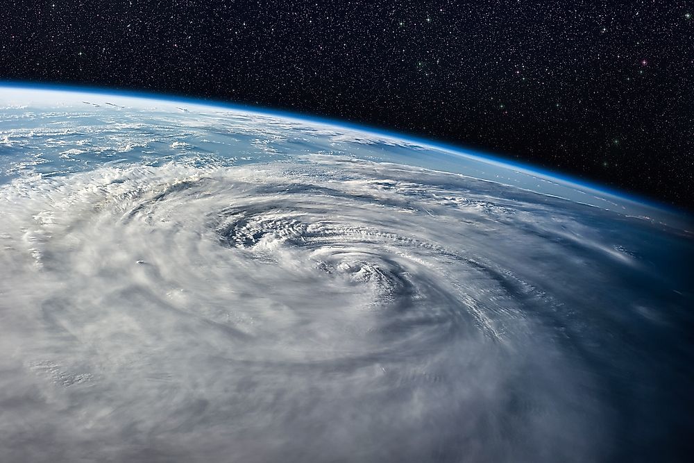Satellite image of a typhoon.