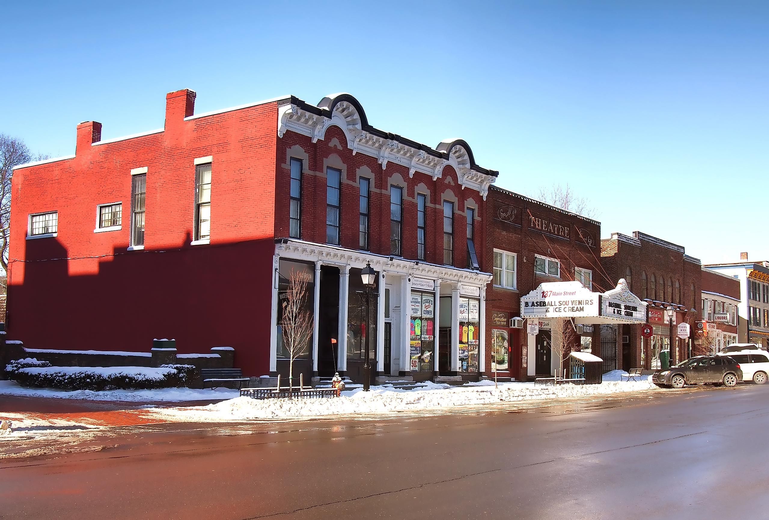 Main street in downtown Cooperstown , New York