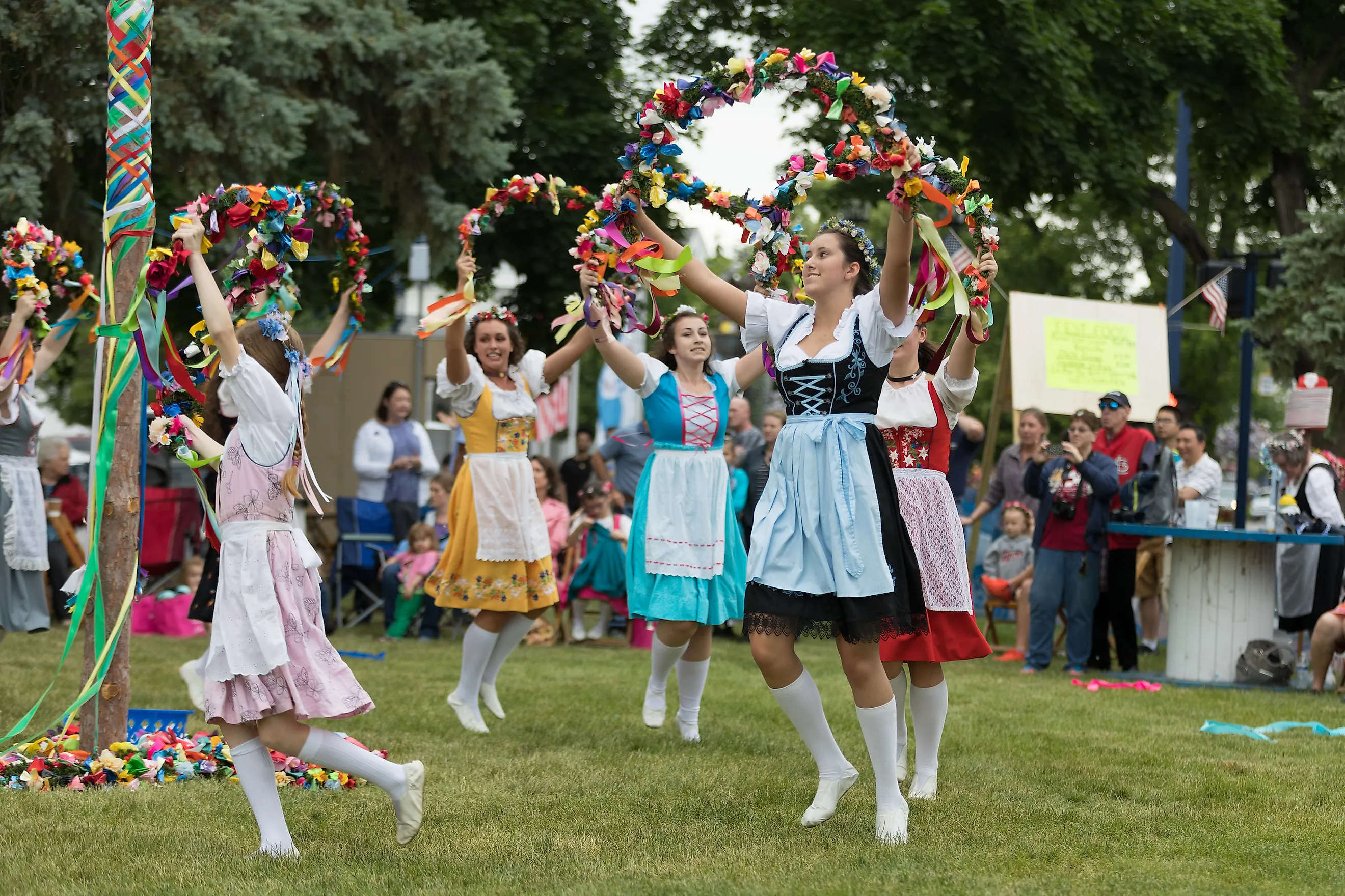 Dance performers at the Bavarian Festival in Frankenmuth, Michigan. Editorial credit: Roberto Galan / Shutterstock.com.